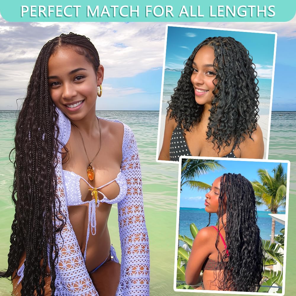 Human Braiding Hair for Boho Braids Deep Wave Bundles Human Hair 150g 6 Bundles/Pack 14 Inch Bulk Boho Hair for Braiding 12A Brazilian Curly Boho Braids Human Hair Braiding Hair Natural Color