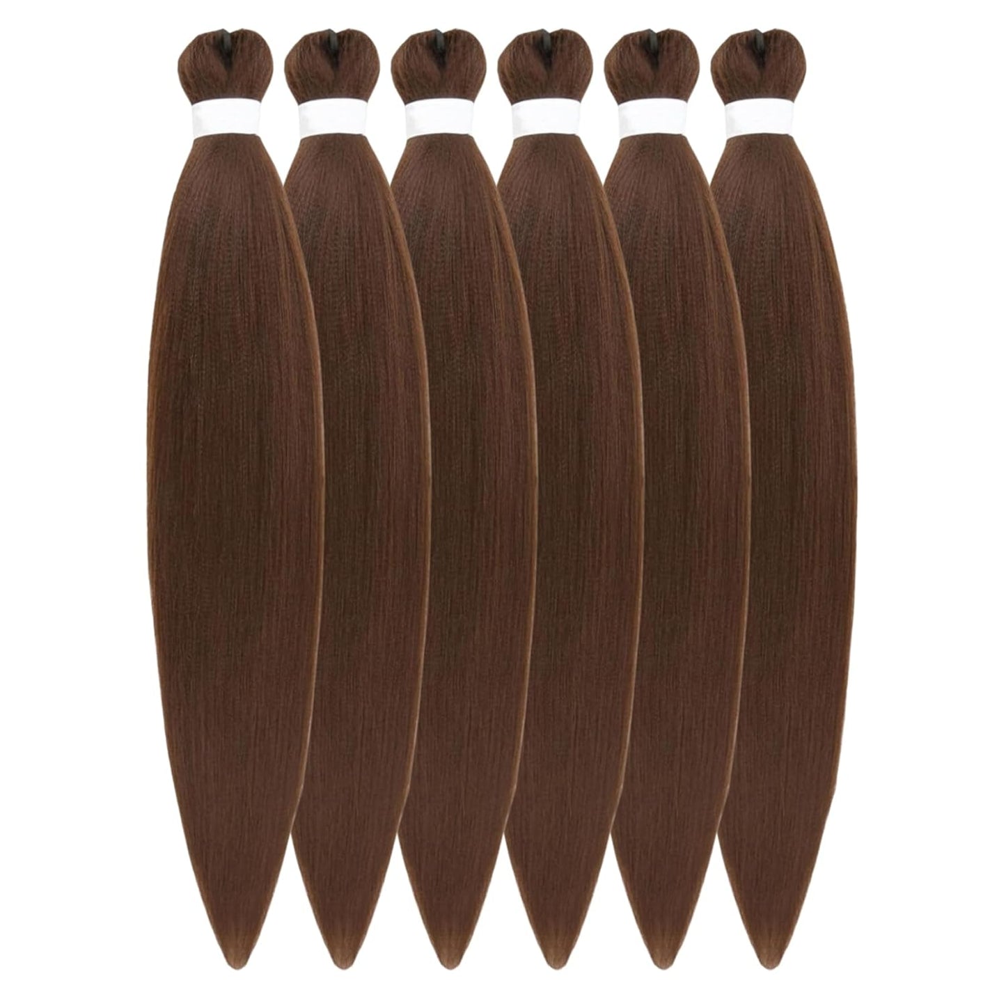 Ash Brown Pre-Stretched Knotless Braiding Hair Extensions - 6 Packs Synthetic Box Braids