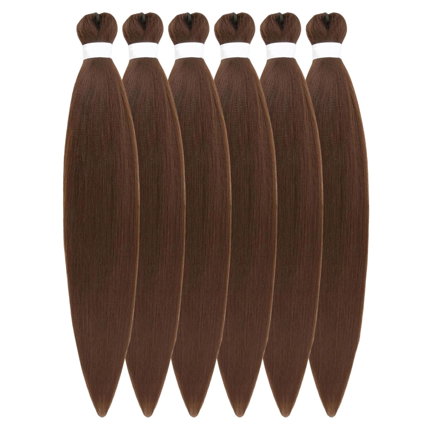 Ash Brown Pre-Stretched Knotless Braiding Hair Extensions - 6 Packs Synthetic Box Braids
