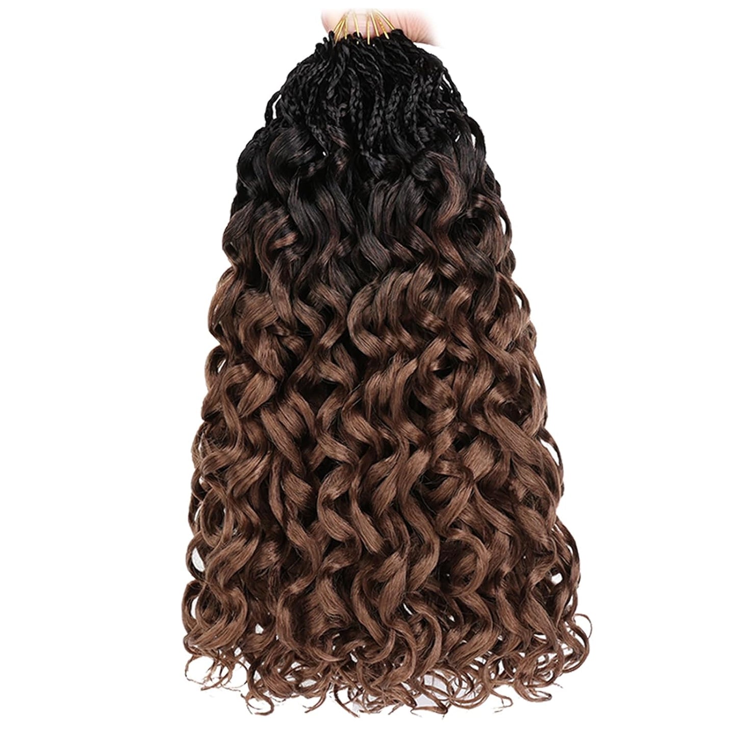 10 Inch Ombre Honey Blonde Gogo Curl Crochet Hair - 8 Packs Ocean Wave Short Curly Braids for Women & Kids