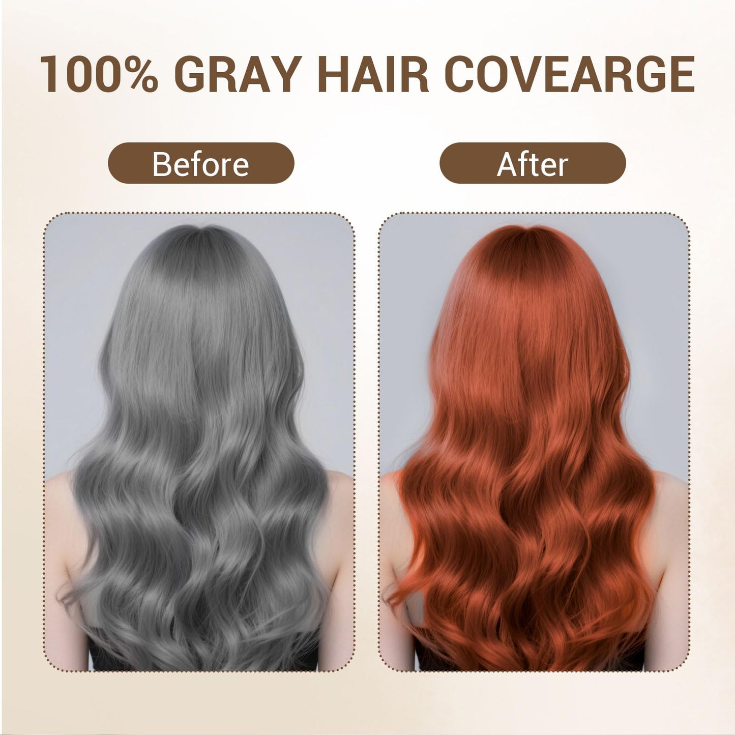 Farndu Light Auburn Hair Dye Shampoo for Women Men Gray Hair Coverage and Herbal Ingredients 3 In 1 Hair Color Shampoo