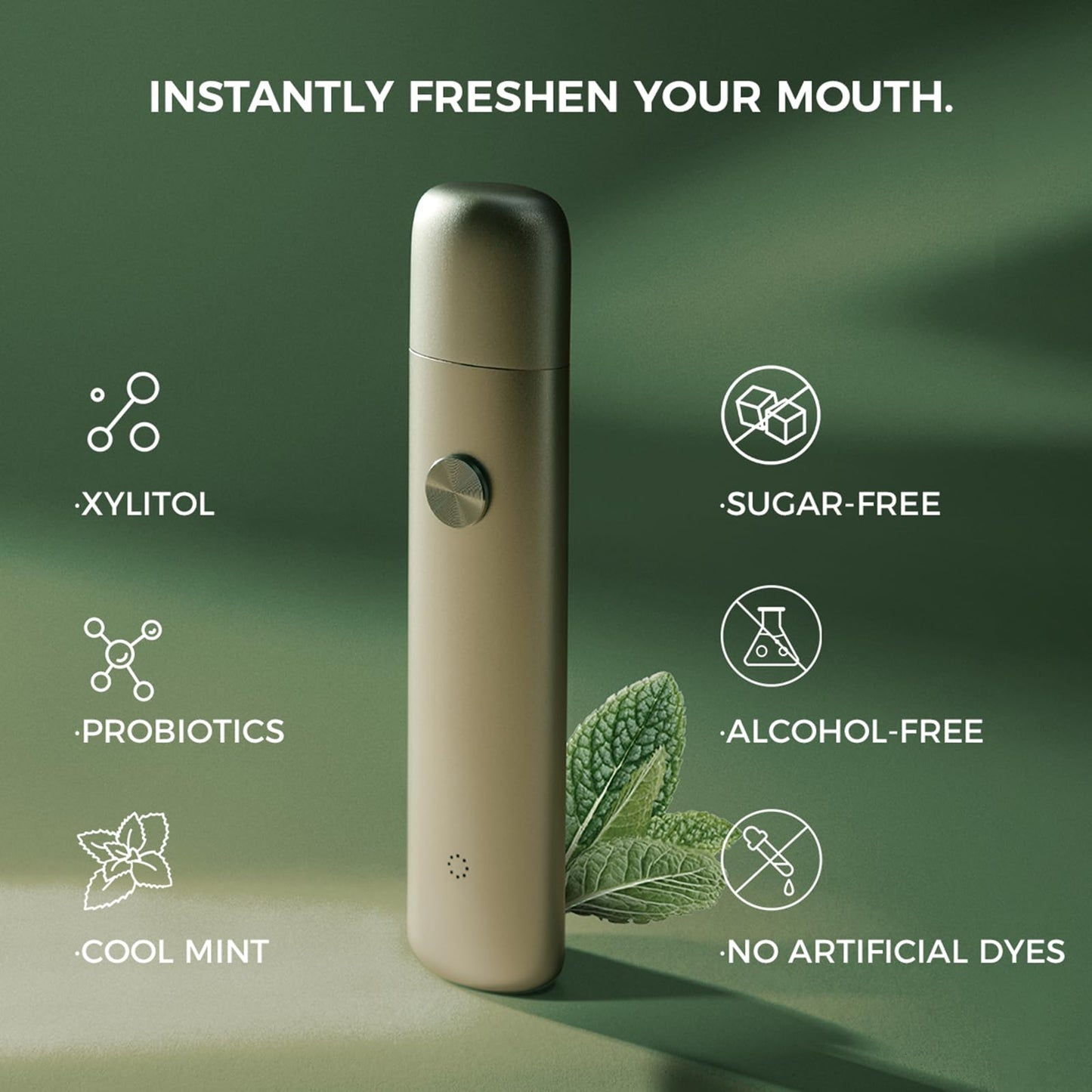 ZDEER Smart Electric Oral Spray - Mouth Spray Fresh Breath, Cool Mint Breath Spray, Mouth Freshener Spray, Rechargeable, Alcohol Free, With 4 Pods (Classic+4 Bombs)