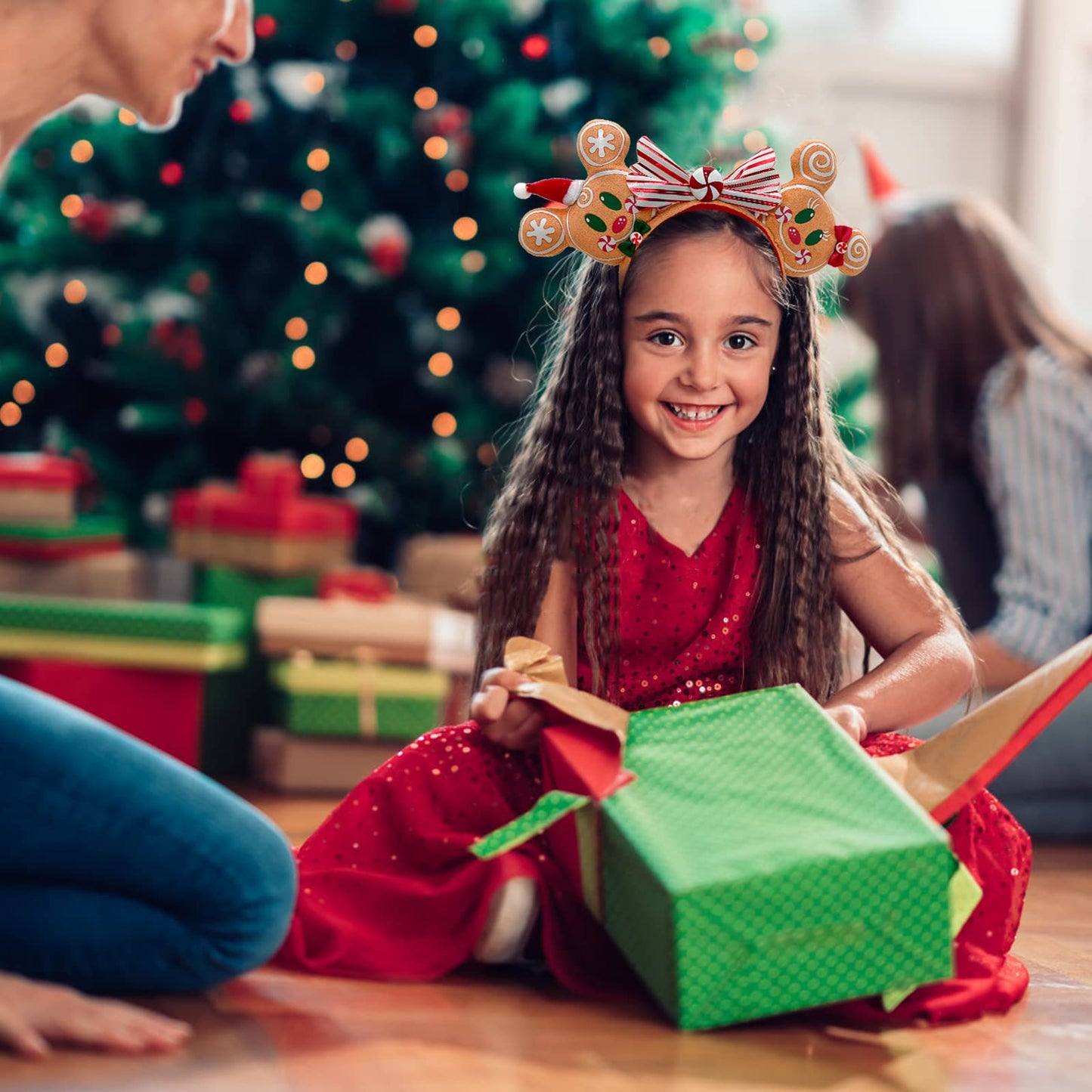 XXXPOWERXXX Mouse Ear Bow Headbands,Christmas Hairbands Hair Accessories,Glitter Party Christmas Princess Decoration Cosplay Costume for Girls/Women