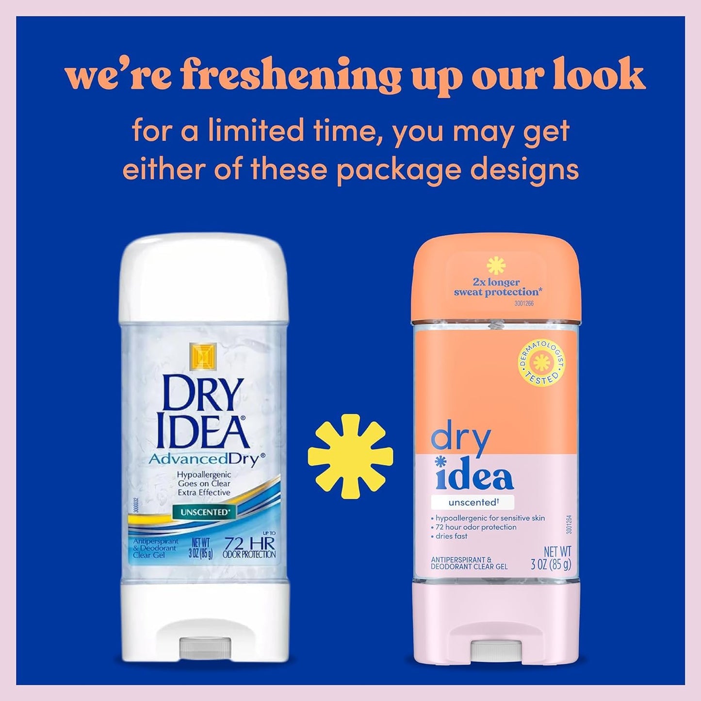 Dry Idea Unscented Gel Antiperspirant Deodorant 3 Ounce (Pack of 3)