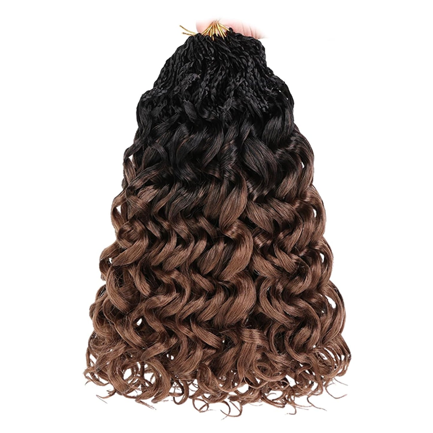 10 Inch Ombre Honey Blonde Gogo Curl Crochet Hair - 8 Packs Ocean Wave Short Curly Braids for Women & Kids