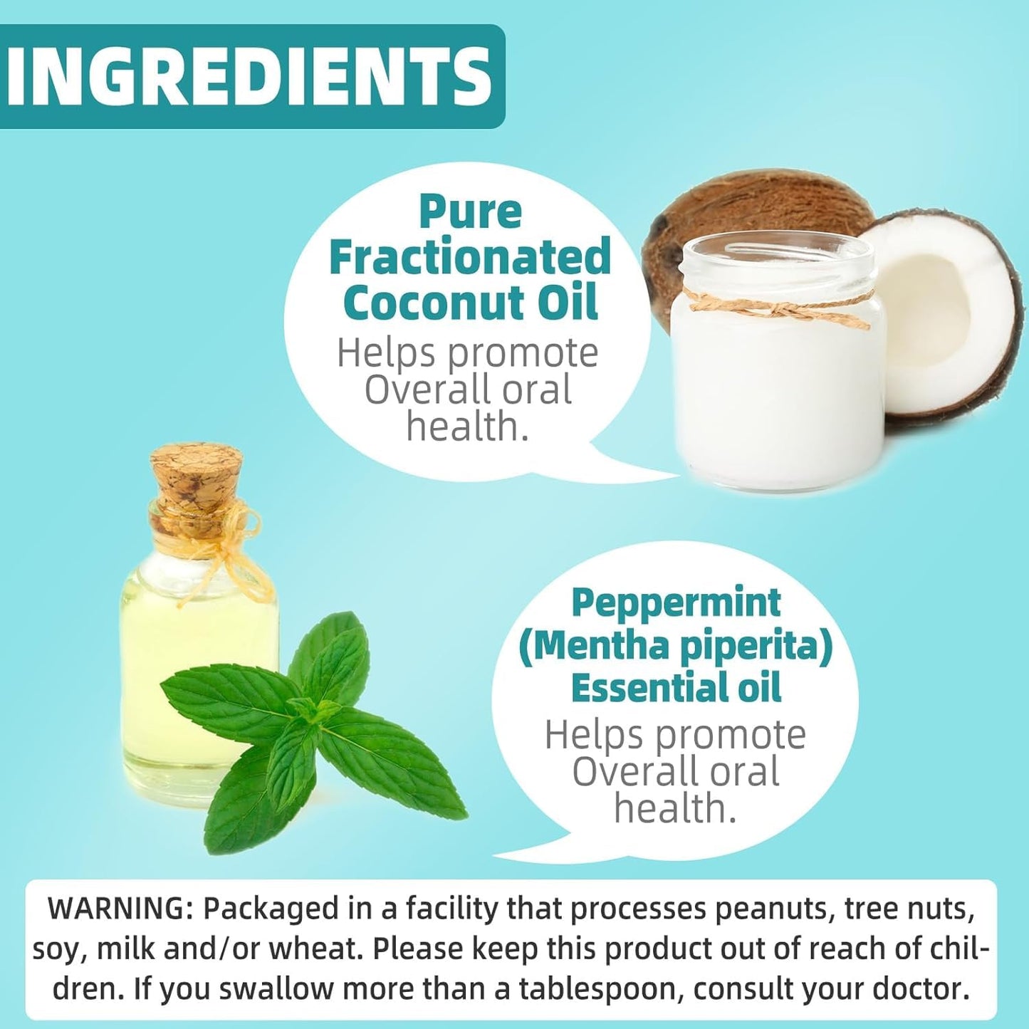 Coconut Oil Pulling for Fresh Breath and Oral Hygiene - Ayurvedic Expert Formulated | Supports Healthy Gums | Natural - Includes Tongue Scraper and Measuring Cup - 16 oz