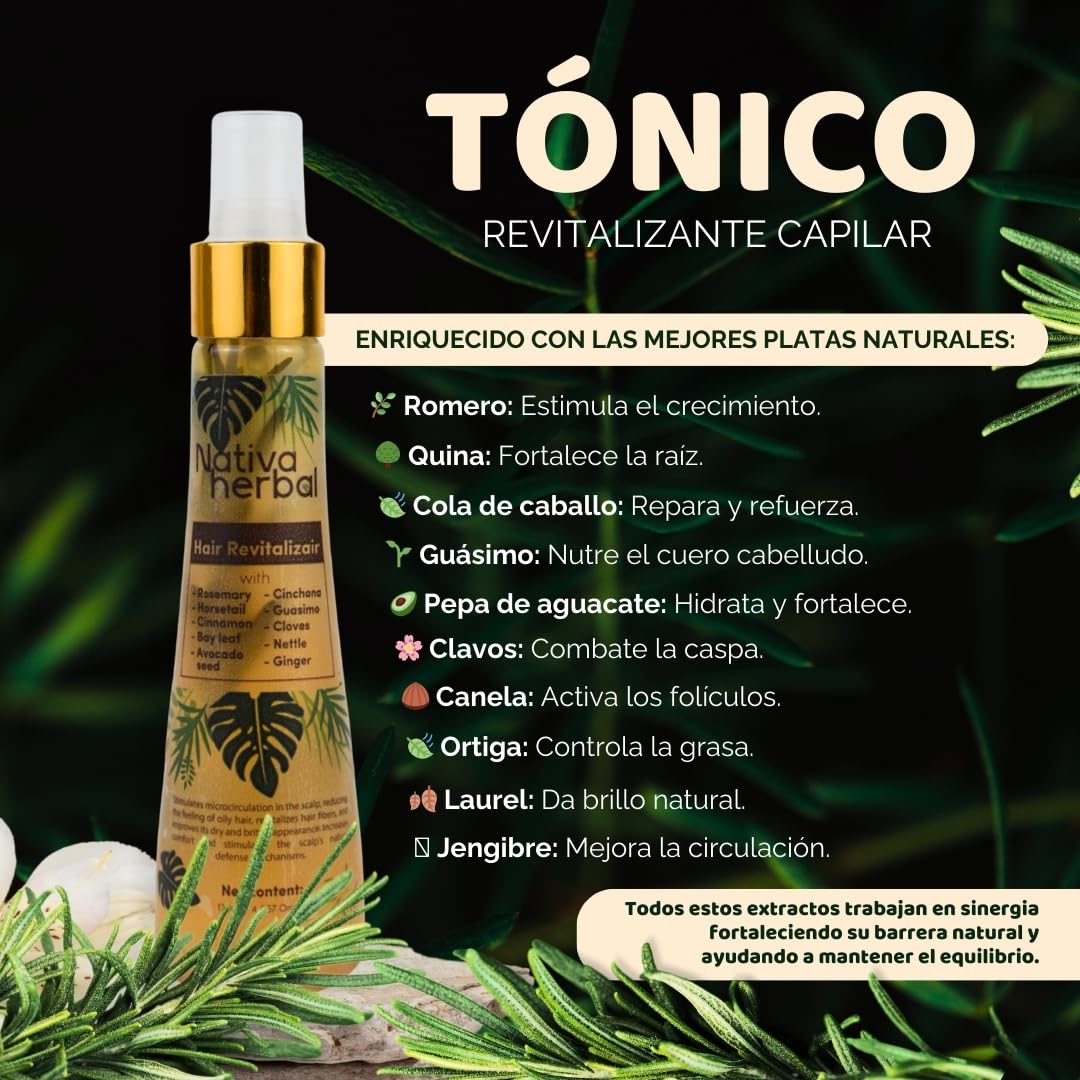 Nativa herbal Revitalizing hair tonic for hair growth and reducing hair loss