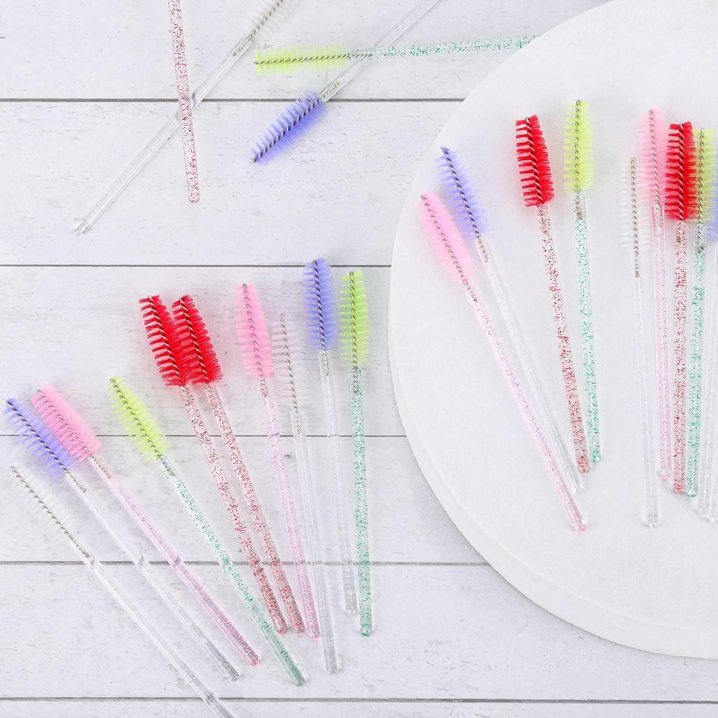 Disposable Mascara Wands - 1000 Colorful Eyelash Brushes & Spoolies for Extensions