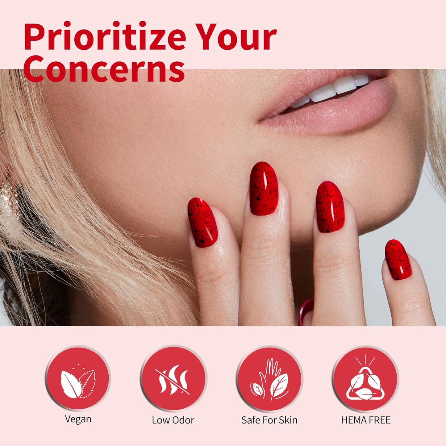 Jelly Nude Pink Gel Nail Polish Set - 6 Pcs Soak Off LED Gel Manicure Kit