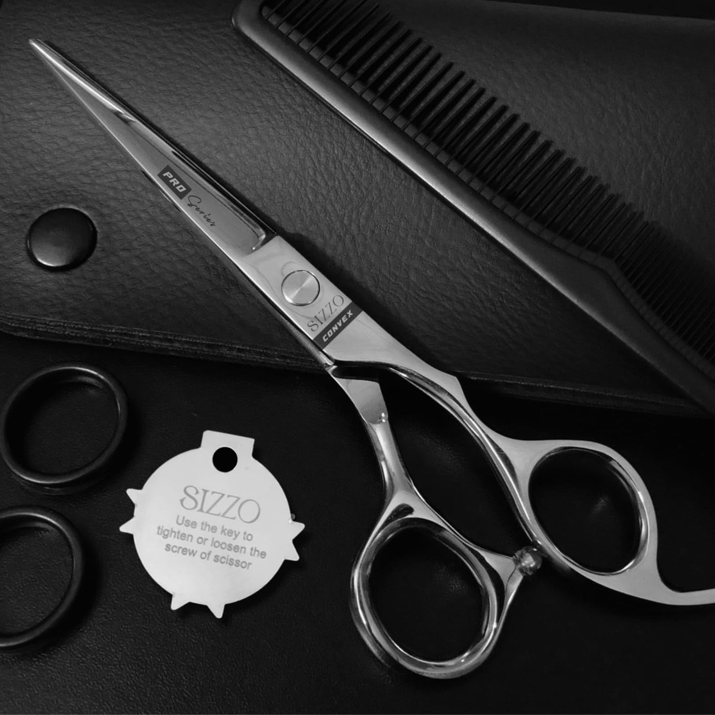 Hair Cutting Scissors 6.25" Barber Scissor, Ideal for Professional Barber, Men, Women, and Hair Stylist Trimming Kit for Haircutting Best Shears for Hair Cut by SIZZO