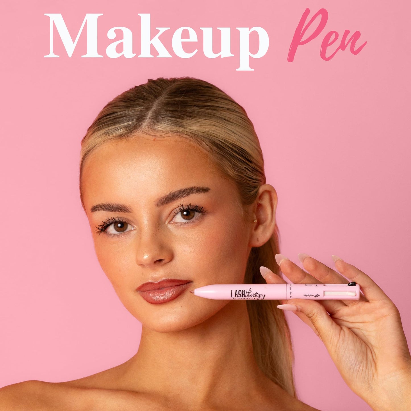 Lash Therapy Australia 4-In-1 | Makeup Pen, Lip Liner, Eyeliner, Brow Pencil & Highlighter | Compact, Travel Friendly Makeup Pen for Lips, Eyes, Brows & Face