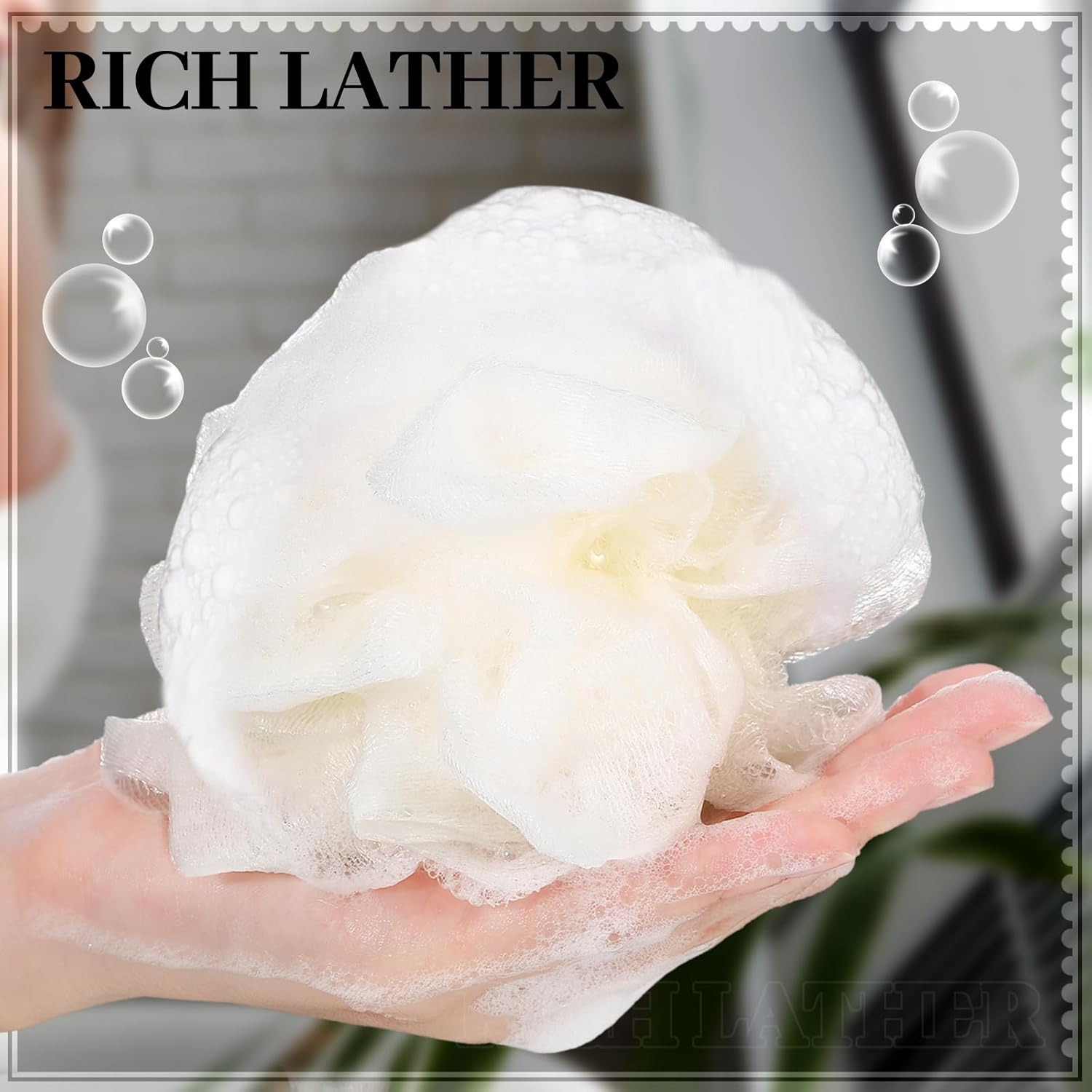 Travel Size Loofah Set - 12 Individually Wrapped Mini Bath Sponges with Case (Black, 25g)