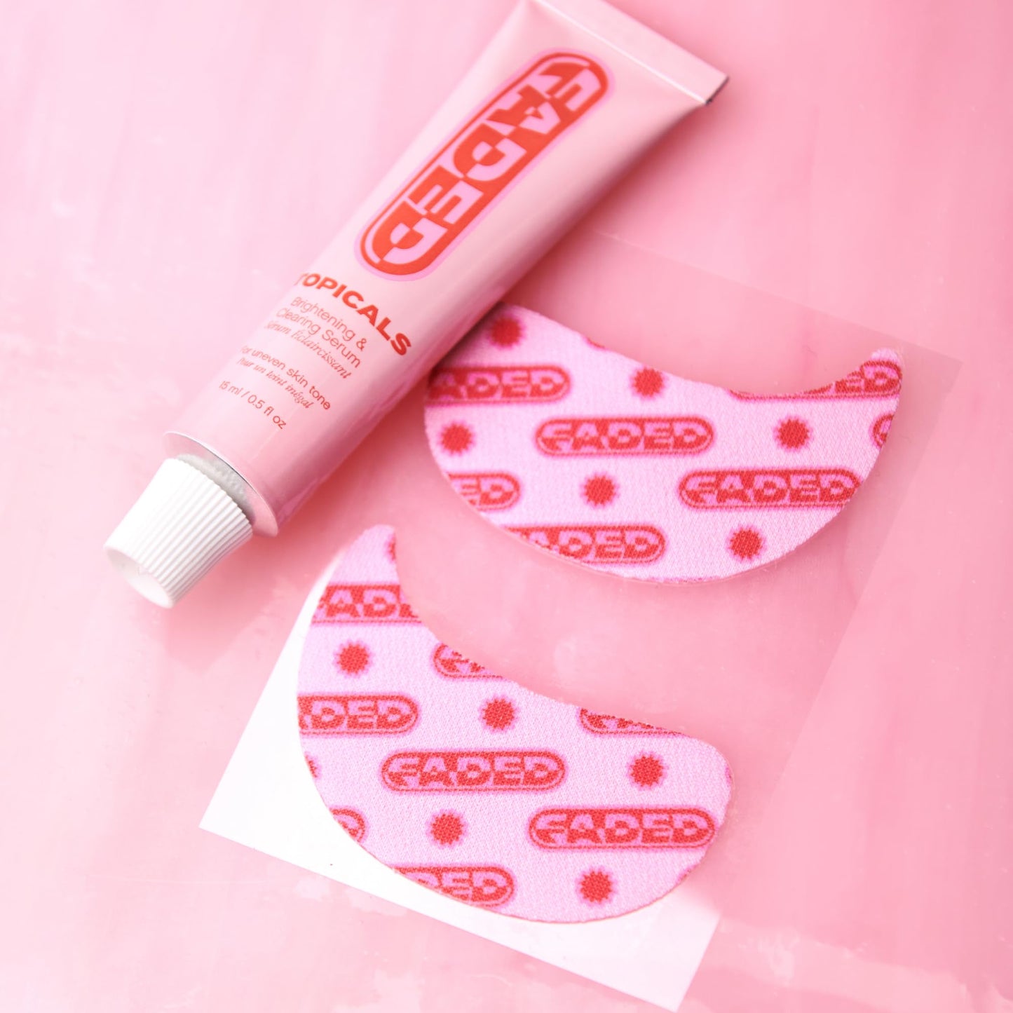 Topicals Faded Brightening Under Eye Masks | Patches to Depuff, Hydrate, Brighten and Cool | Reduce Dark Circles and Fine Lines | Contains Kojic Acid, Caffeine and Niacinamide (Set of 6)