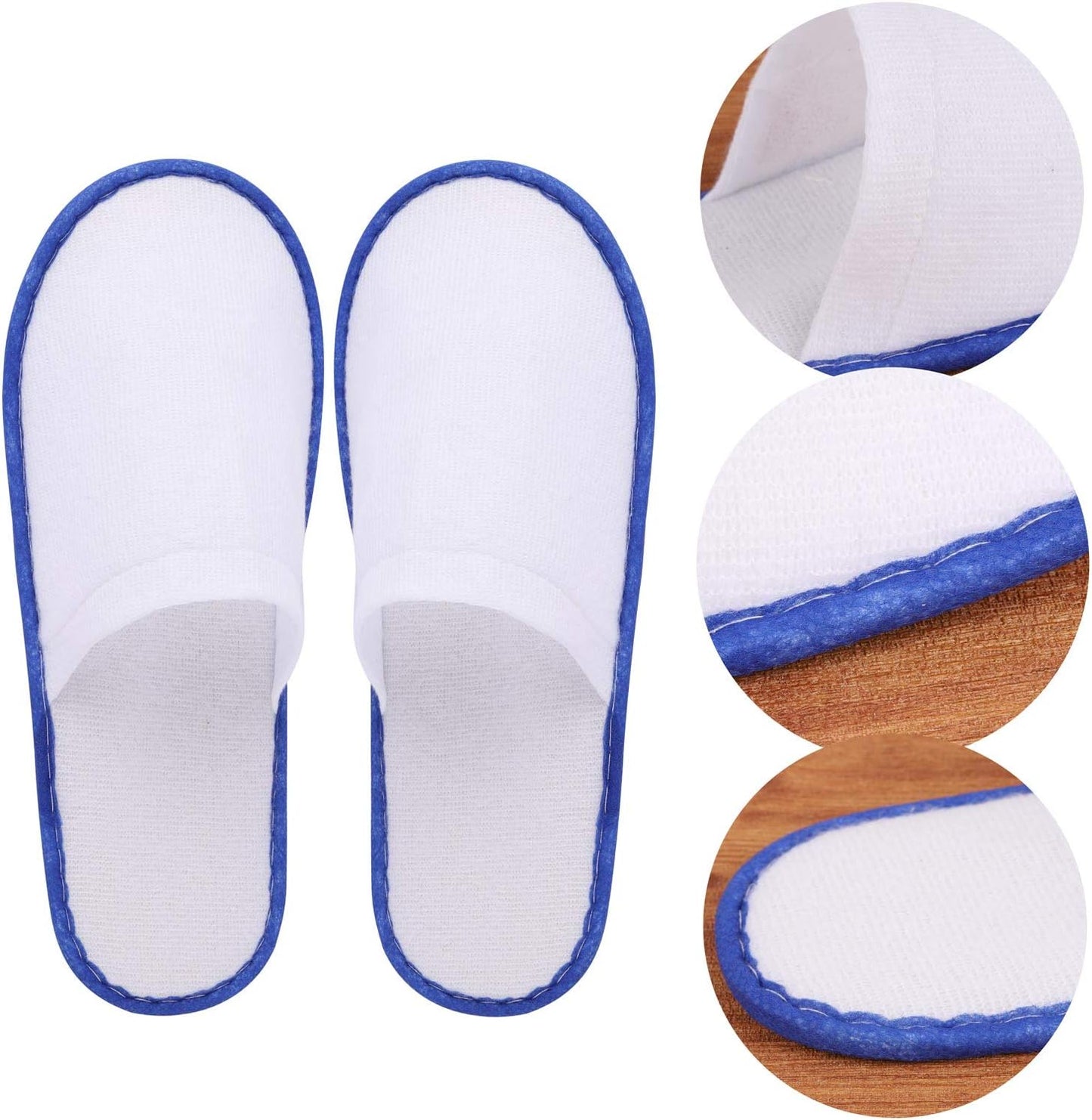 Disposable Spa Slippers for Hotel Guests - 24 Pairs Closed Toe Flip Flops, Super Comfort
