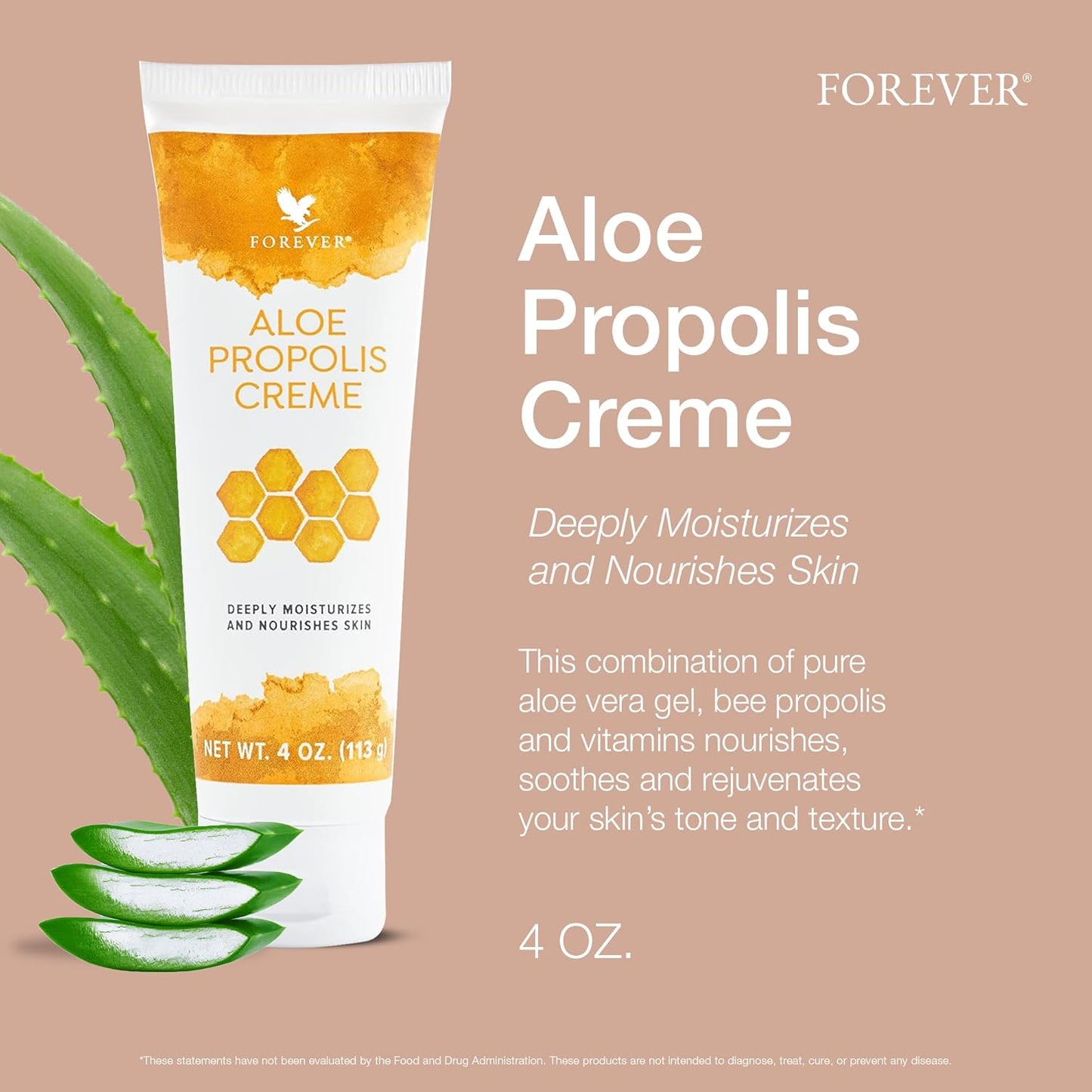 Aloe Propolis Cream - Moisturizing Skin Nourishment with Aloe Vera & Bee Propolis, 4 oz
