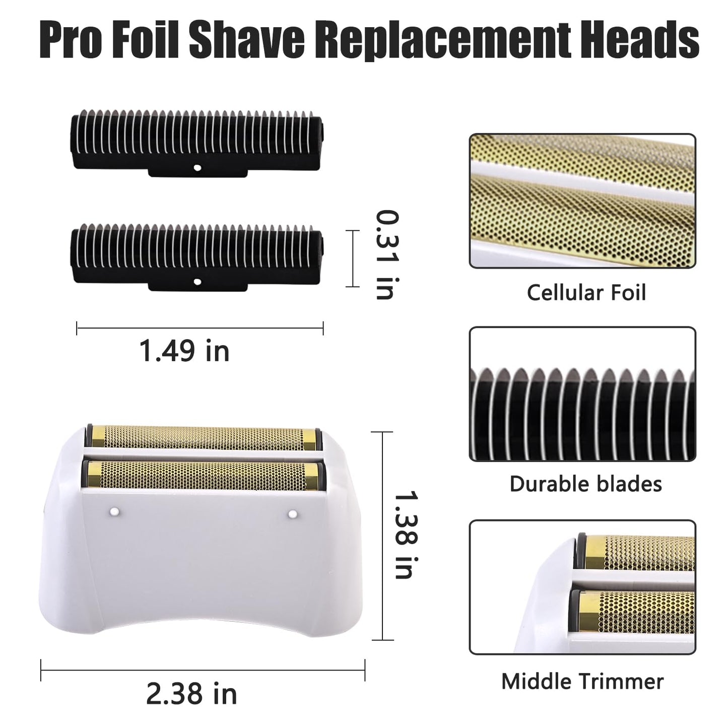 Replacement Foil for Andis Pro Foil Shaver TS-1 TS-2 - Hypoallergenic Gold Foil, 1 Pack