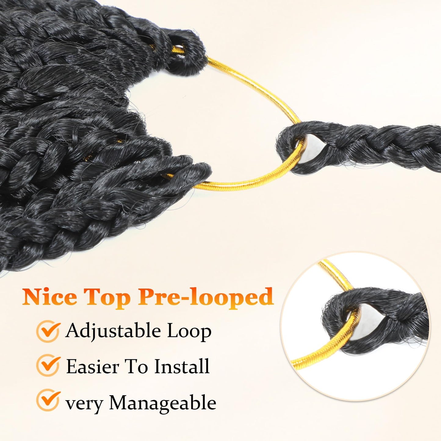 Yewell Goddess Box Braids Crochet Hair 10 Inch Boho Crochet Box Braids With Curly Ends,9 Packs Bohomian Box Braids Crochet Hair For Black Women Pre Looped Box Braids Crochet Hair (10Inch,1B/30/27)