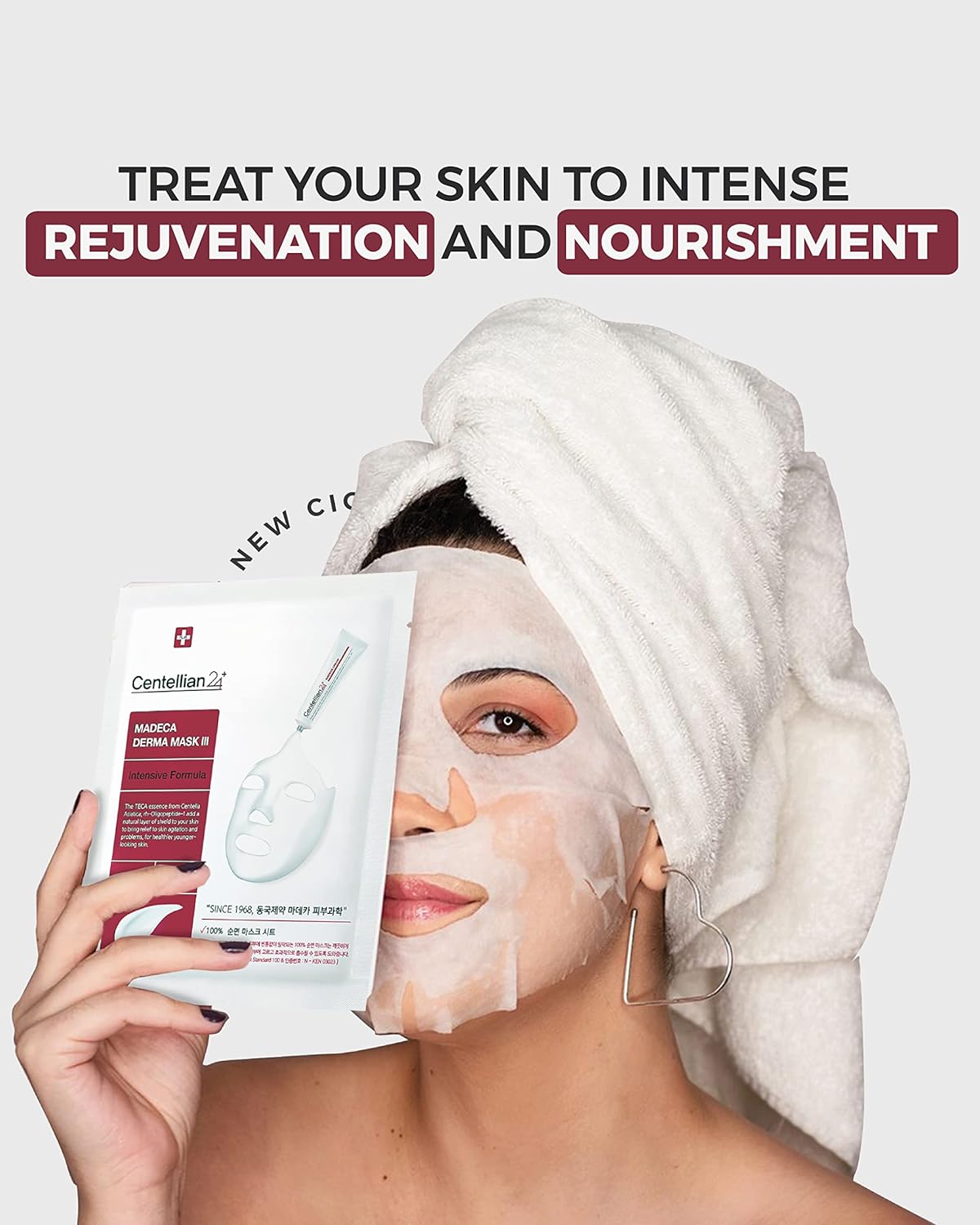 Madeca Mask 24 Pack - Wrinkle Revitalizing Face Sheet Masks with Centella Asiatica & Niacinamide for Skin Elasticity & Instant Lift