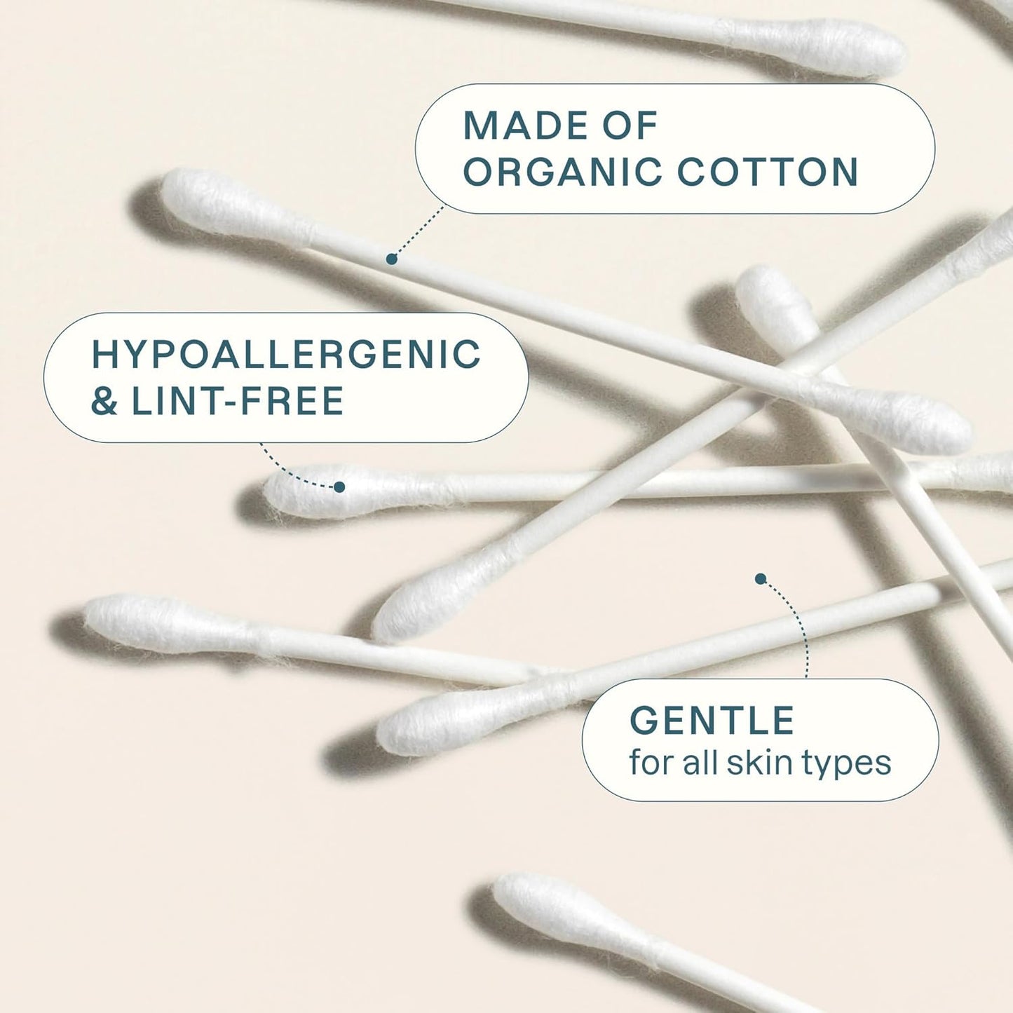 Cliganic Organic Cotton Swabs - 1500 Count, 100% Pure Natural & Hypoallergenic Buds