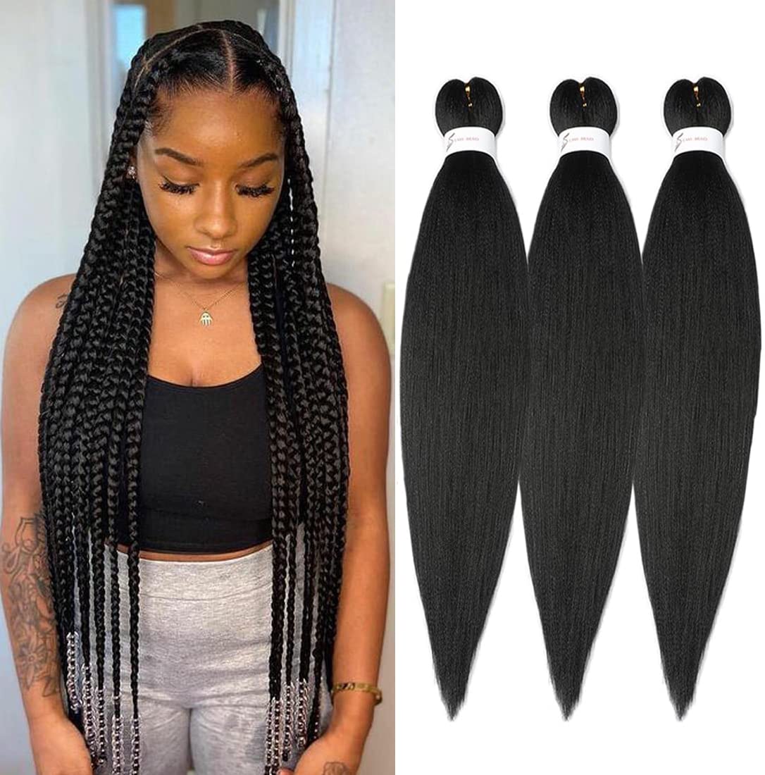 8 Packs 20-Inch Ombre Pre-Stretched Braiding Hair - Soft Yaki Texture Extensions