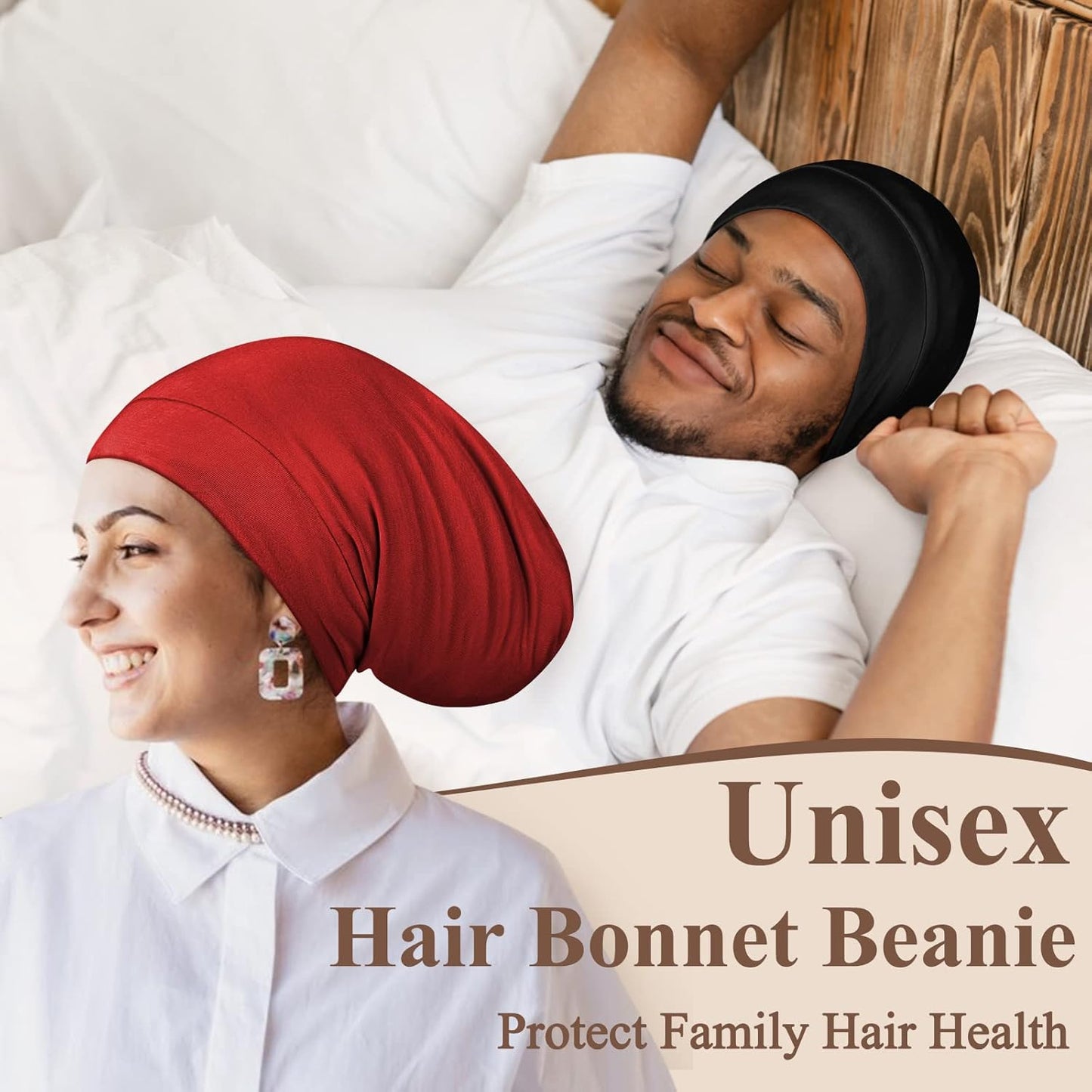 100% Silk Dreadlock Cap & Bonnet for Sleeping - Extra Large Hair Cover for Men & Women