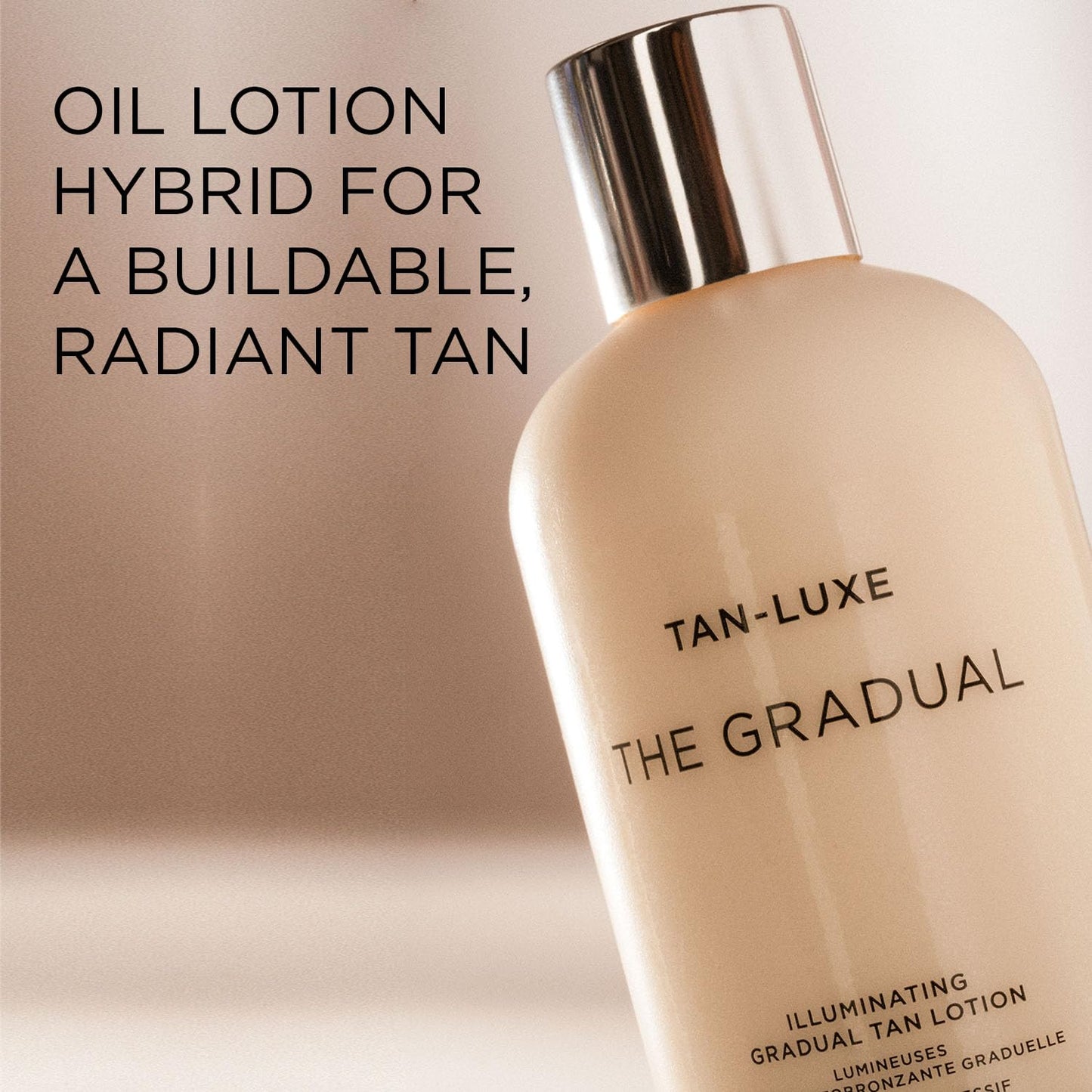 Tan-Luxe The Gradual Illuminating Gradual Tan Lotion, Hydrating Oil-Lotion Hybrid Self Tanner, For Daily Use, Buildable, Natural Glow, Vegan, Cruelty-Free, Streak-Free, 8.45 fl. oz/250 ml Bottle