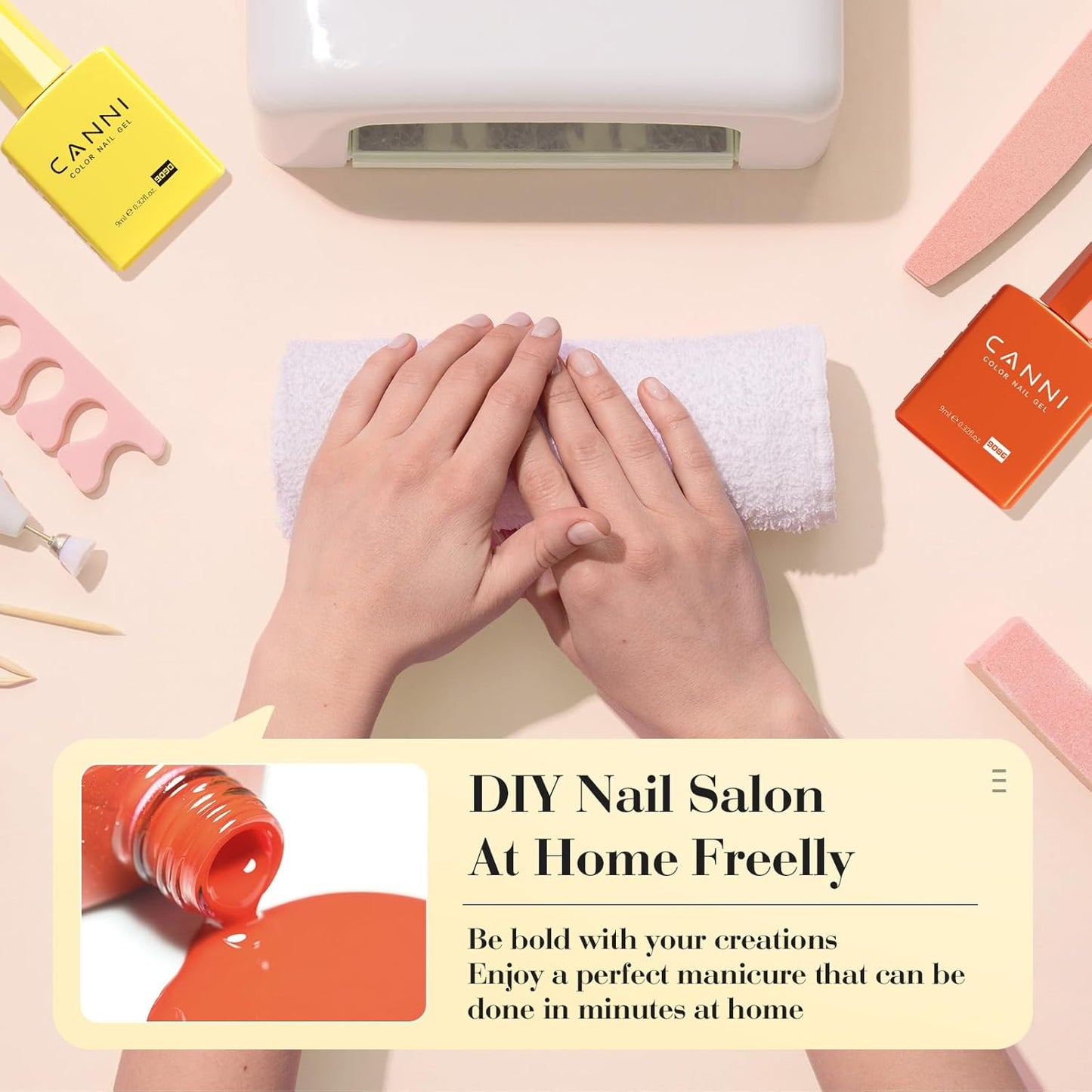 Jelly Nude Pink Gel Nail Polish Set - 6 Pcs Soak Off LED Gel Manicure Kit