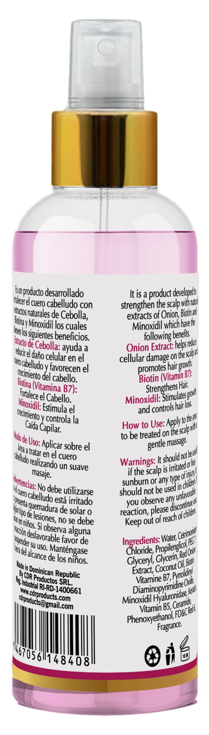 Rose Jolie Onion & Biotin Hair Tonic Spray | Fall Control & Growth Support | Strengthens Roots & Revitalizes Scalp | Sulfate-Free Salt-Free Paraben-Free | No Onion Smell | 4.5 fl oz