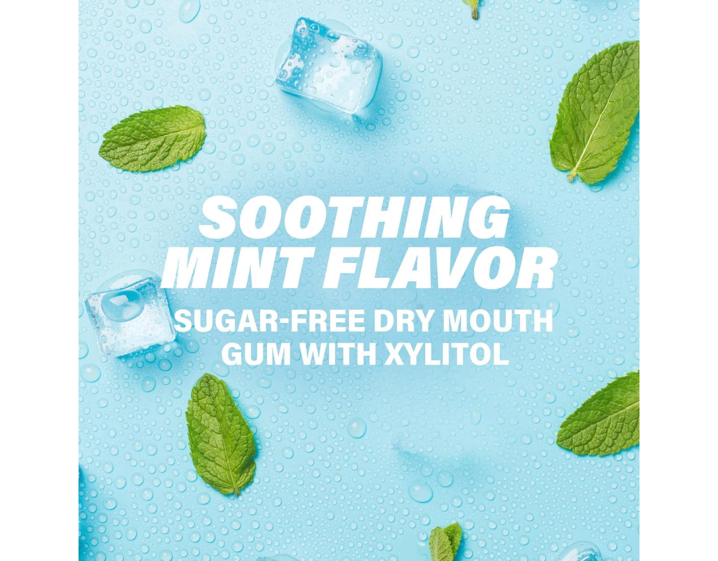 ACT Dry Mouth Moisturizing Gum, Soothing Mint, Sugar Free, 20 Count (Pack of 2)