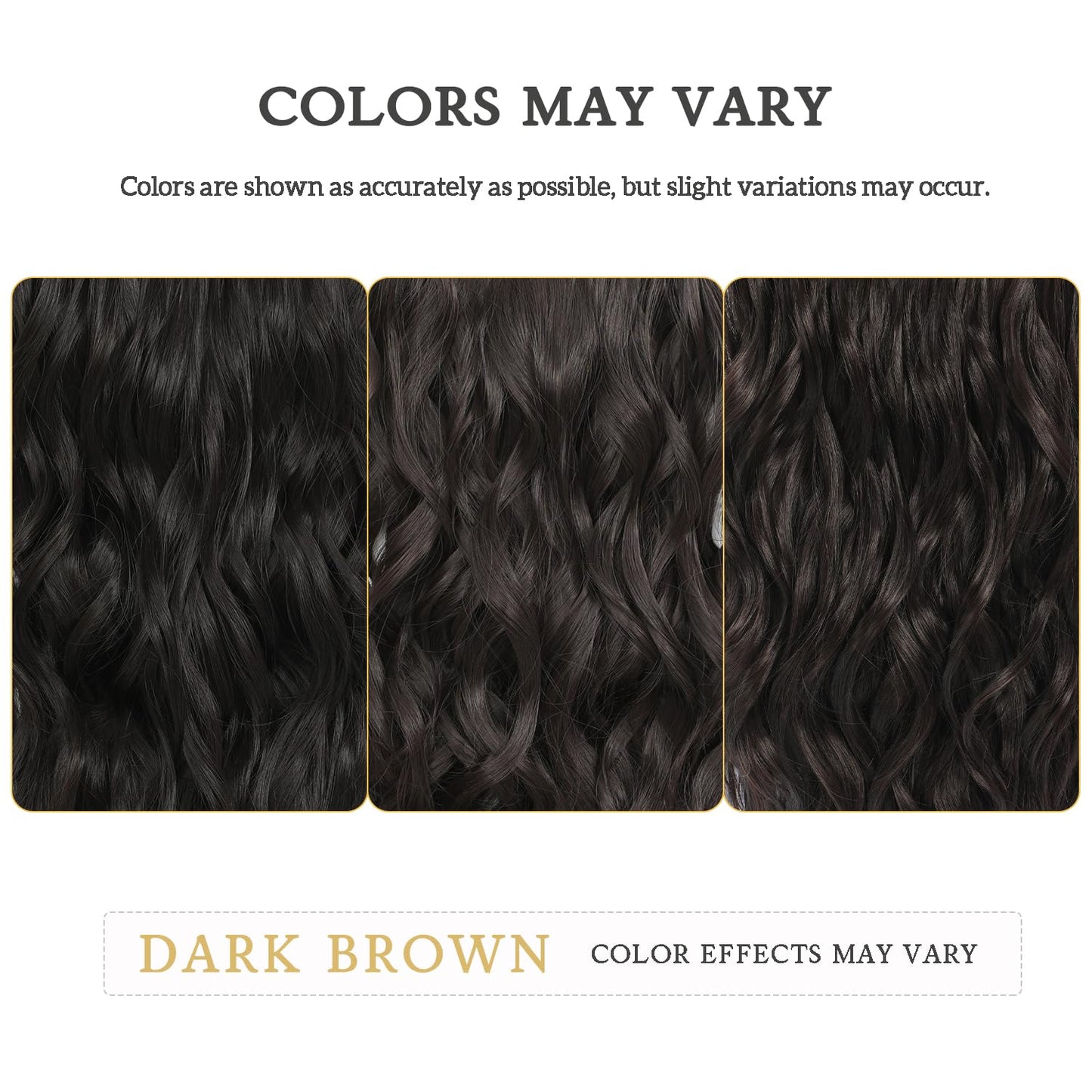Fliace Clip in Hair Extensions, 6 PCS Natural & Soft Hair & Blends Well Hair Extensions, Dark Brown Long Wavy Hairpieces(20inch, 6pcs, Dark Brown)