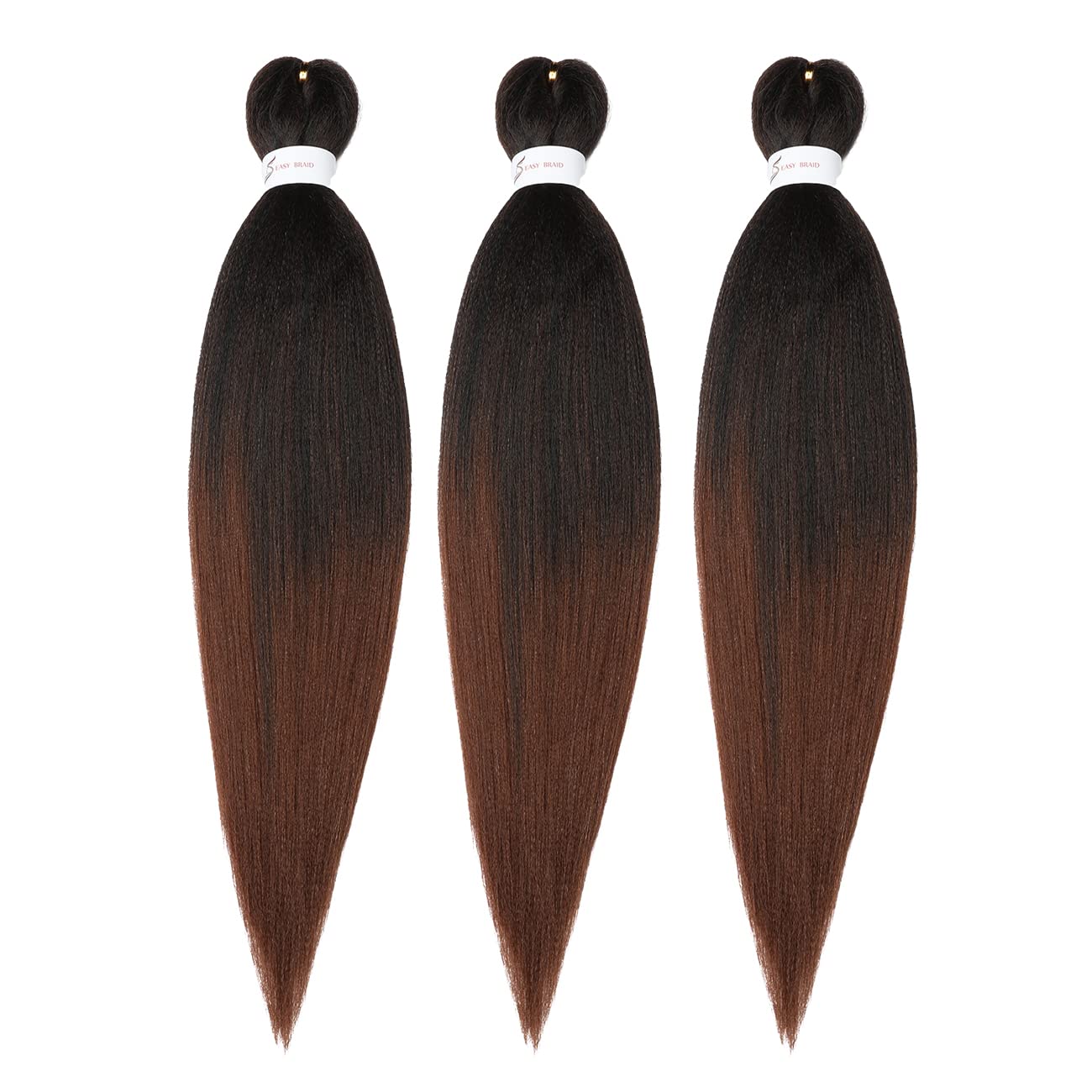8 Packs 20-Inch Ombre Pre-Stretched Braiding Hair - Soft Yaki Texture Extensions