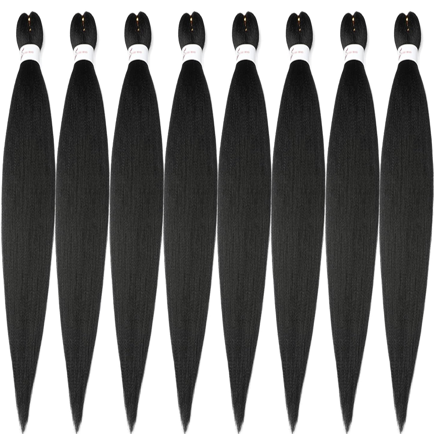 8 Packs 20-Inch Ombre Pre-Stretched Braiding Hair - Soft Yaki Texture Extensions