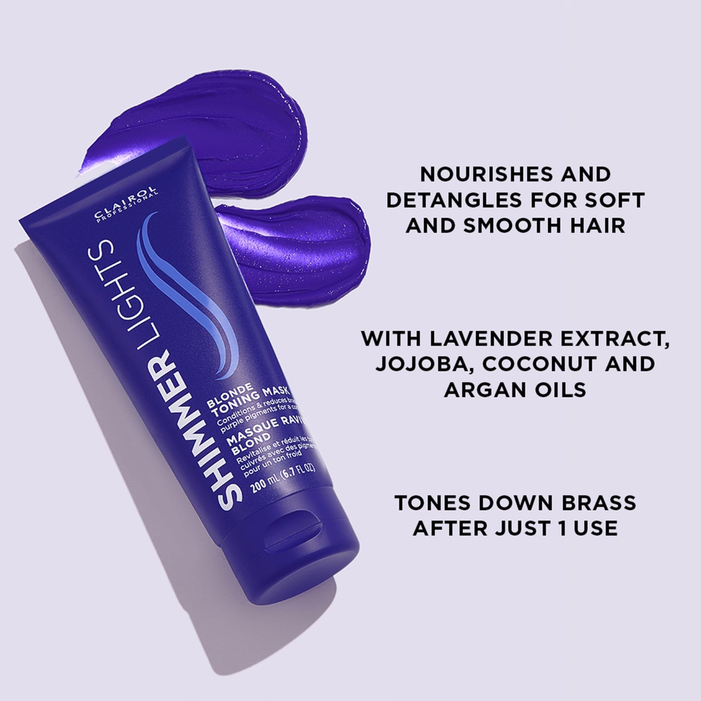 Clairol Professional Shimmer Lights Violet Toning Mask 200mL - Packaging may vary