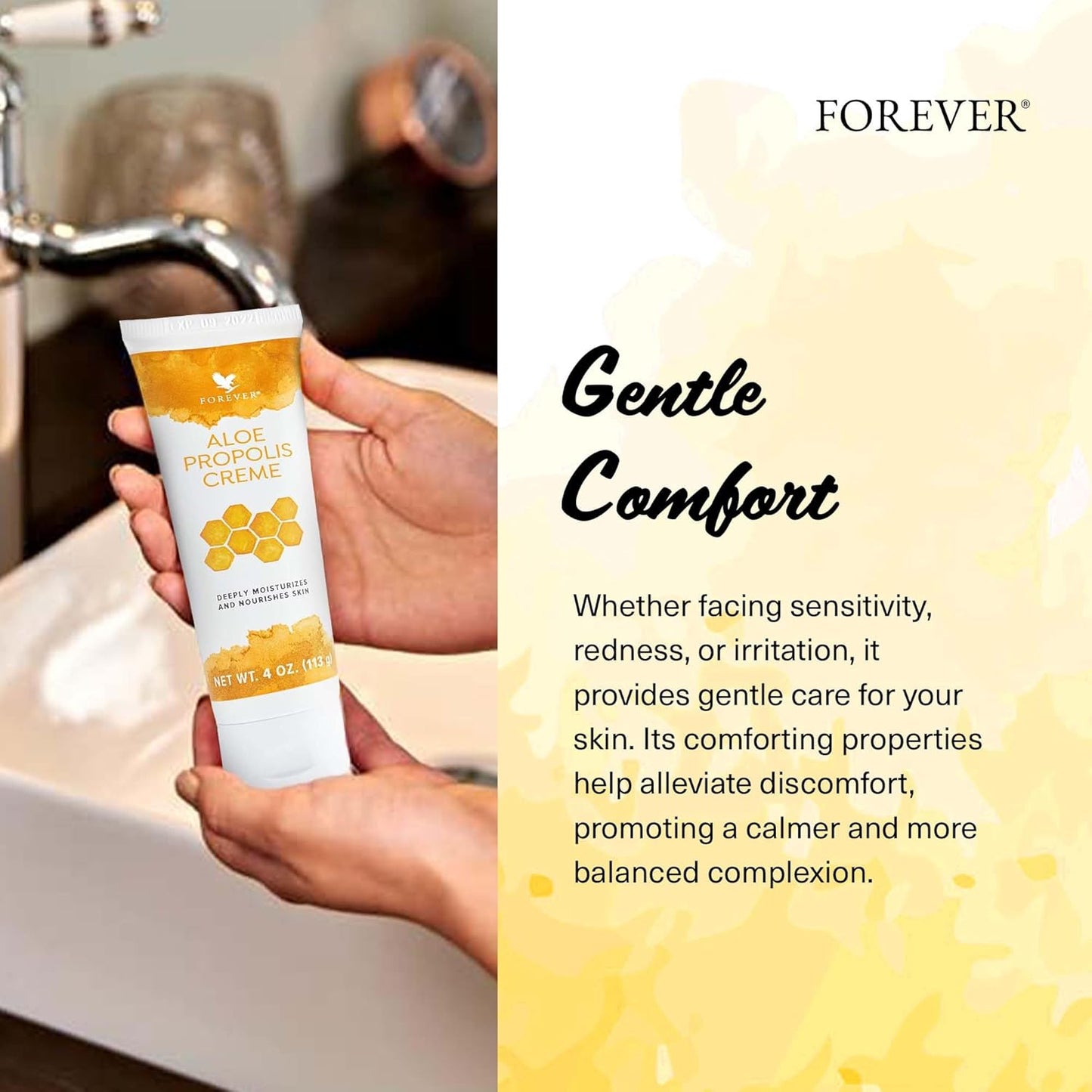 Aloe Propolis Cream - Moisturizing Skin Nourishment with Aloe Vera & Bee Propolis, 4 oz