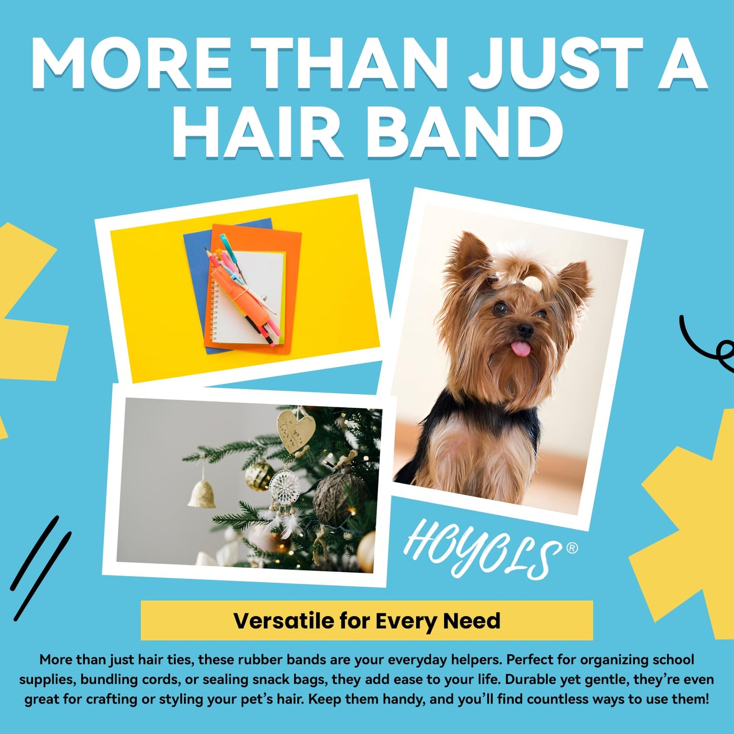 HOYOLS Clear Elastic Hair Rubber Bands, 1500pcs Mini Small Clear Ponytail Elastics Holders for Blond Kids Girls Hair No Crease Damage No Hurt 1 Inch TPU