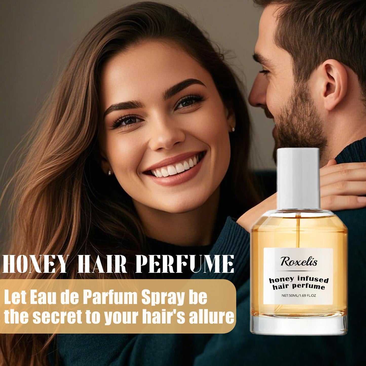 BYAYW Honey Infused Hair Perfume for Women, Delicate Honey Hair Perfume and Body Mist Spray, Nourishing and Hydrating Hair Shine Spray-A Warm and Sensual Fragrance With Sweet Floral Scent 50ML