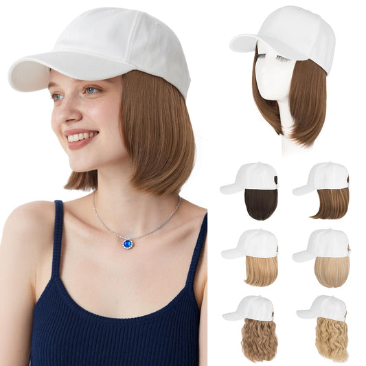 Hairro Wig Hat For Women Baseball Cap With Hair Extensions Synthetic Fake Hair 6" 150g #10