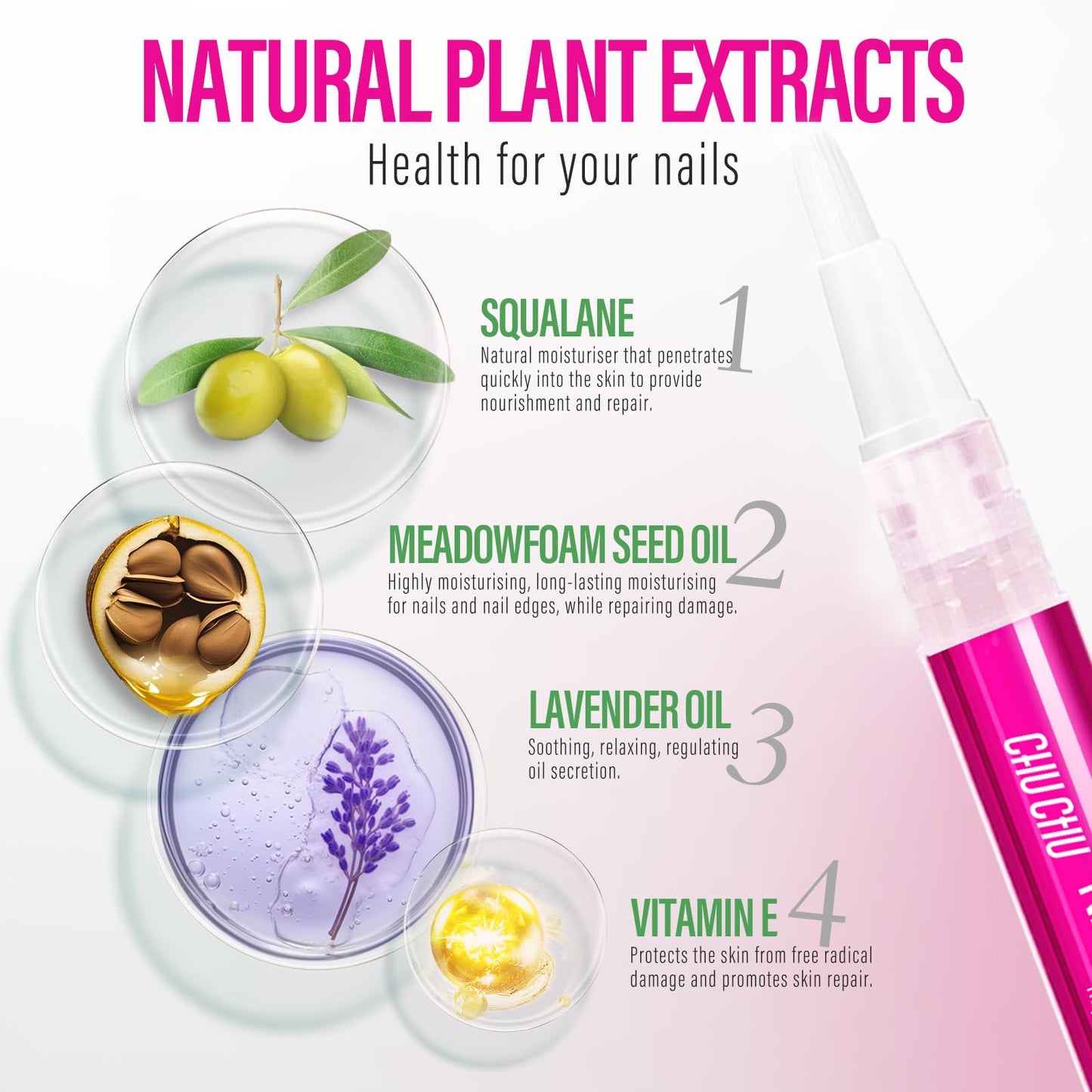 Nail Cuticle Repair Oil Pen: Strengthener Growth Treatment for Dry Damaged Cuticles - Natural Plant Formula Serum for Home Daily Nail Care Travel Manicure Salon - for Women Men Girls Beginners