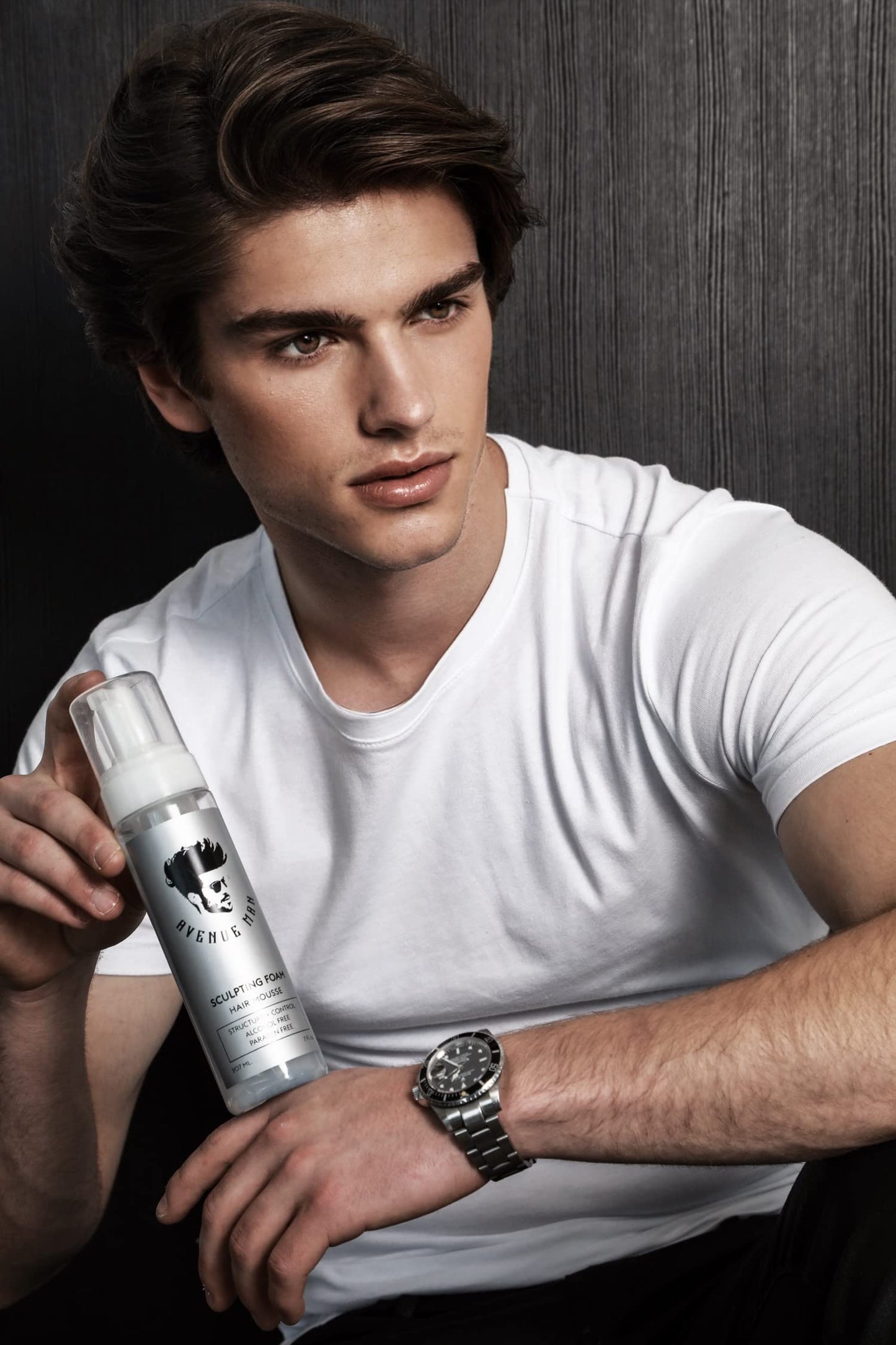 Avenue Man Sculpting Foam for Men - 7 Oz - Frizz Control & Firm Hold Hair Mousse for Men - Styling Hair Products - Men’s Mousse for Hair Styling with No Crunch, Clean Texture & Long-Lasting Lift