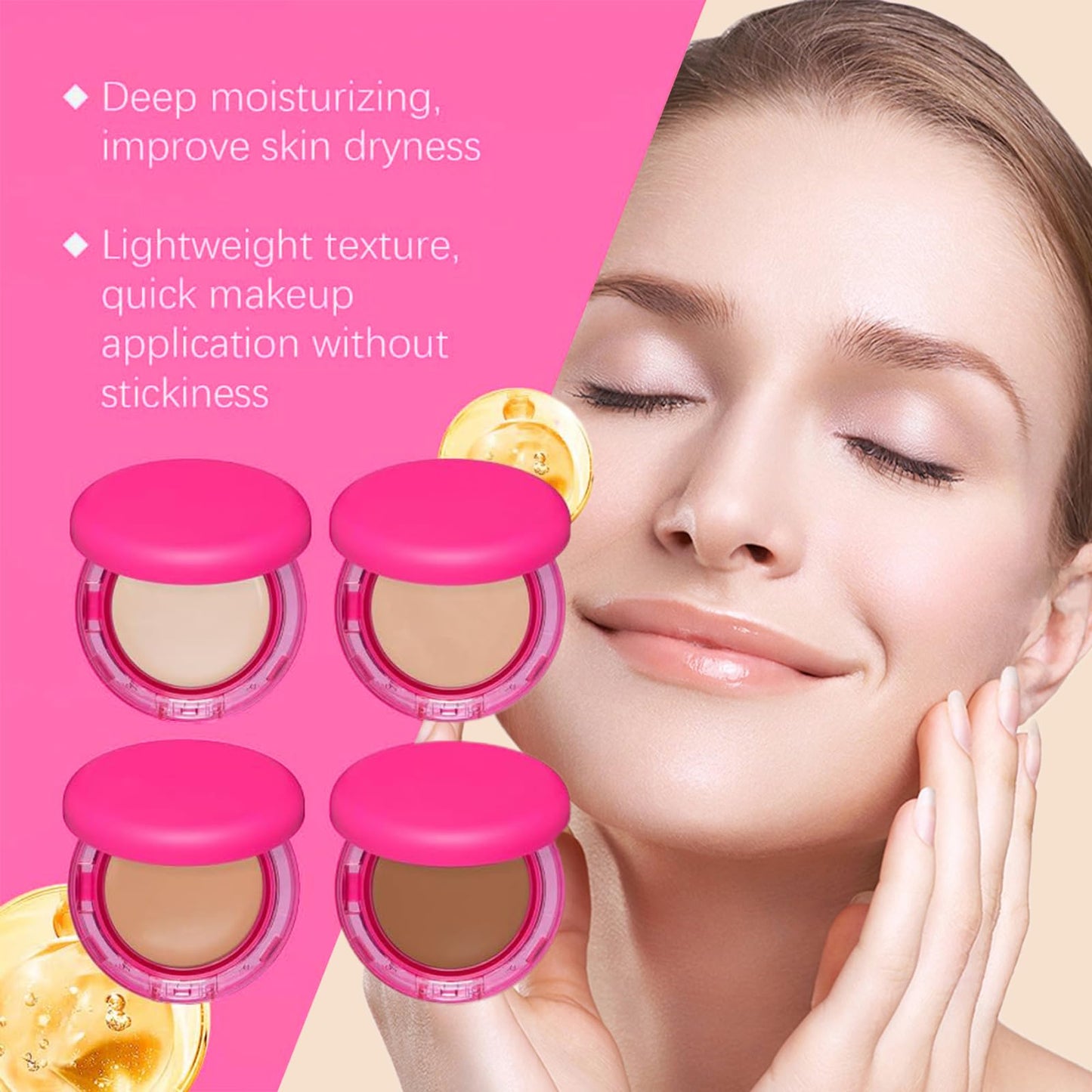 Peptide Bouncees Foundation for Mature Skin, Balm Foundation,Hydrating Age-Defying Makeup, All Skin Types (Ivory, #)