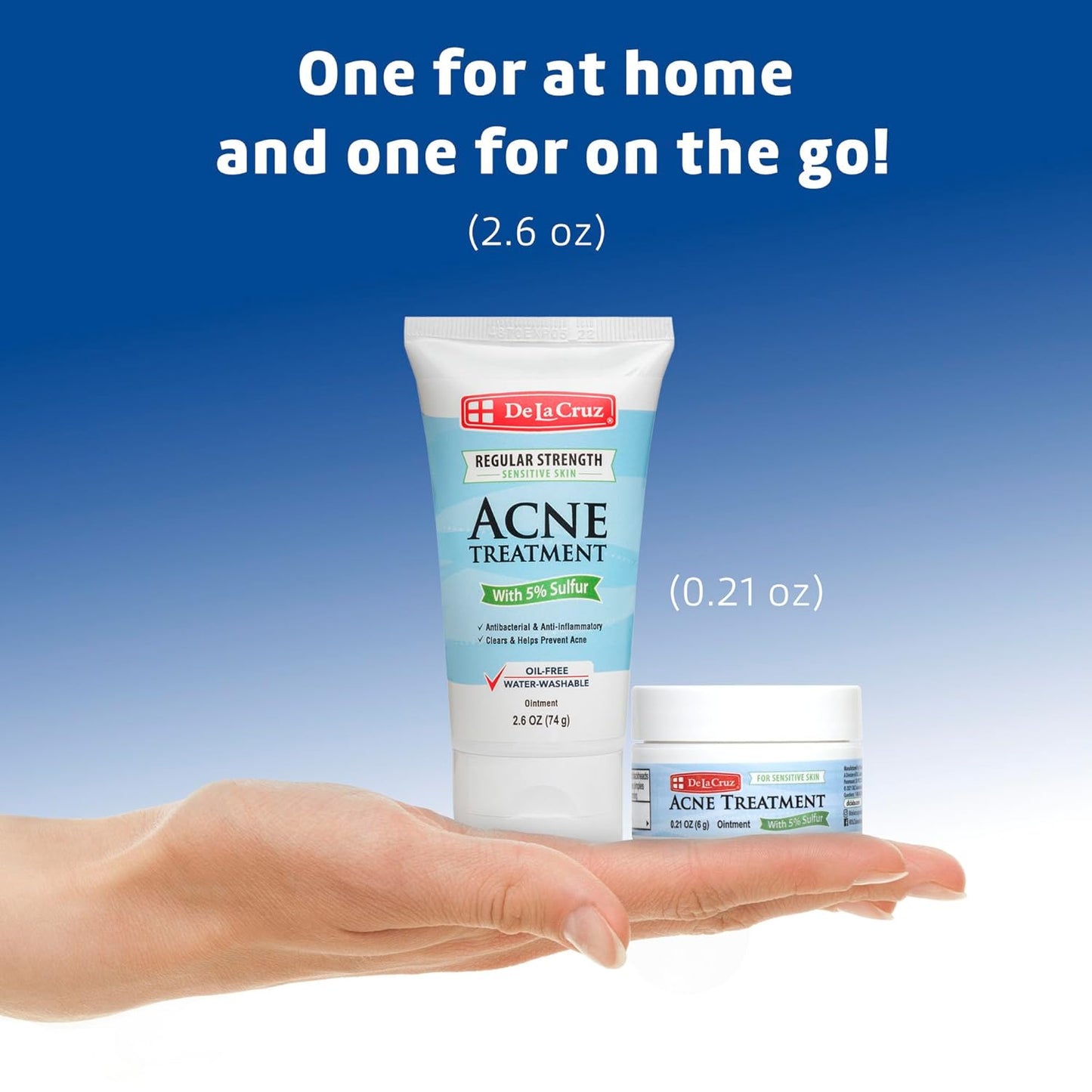 De La Cruz 5% Sulfur Ointment - Cystic Acne Treatment for Face and Body - Daily 10 Min Spot Treatment Mask - Safe and Effective Game Changing Hormonal Acne Treatment that Clears Up Pimples 2.6oz Tube