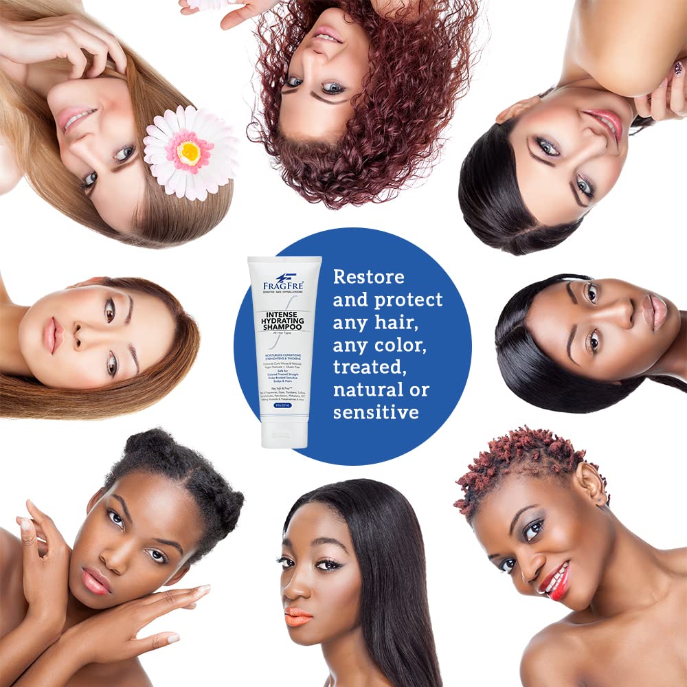 Fragrance-Free Intense Hydrating Shampoo 8 oz | Sulfate-Free, Vegan & Hypoallergenic for Dry, Color-Safe Hair
