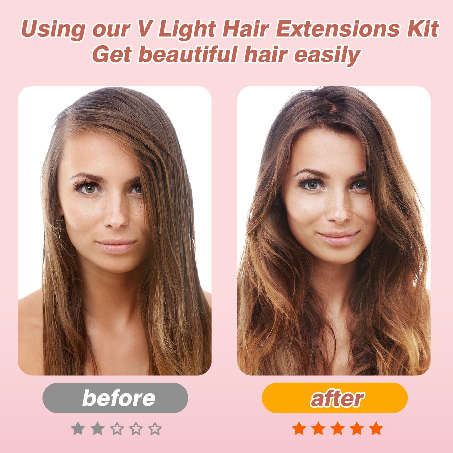 V Light Hair Extensions Kit Professional V Light Hair Extension Set With V Light hair extension machine, UV Light, V-light glue 20G * 4, glue remover 30ml * 2 Hair Extensions Tool Set