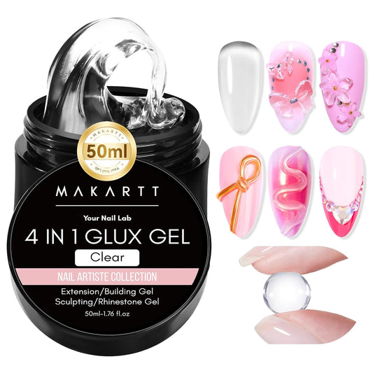 Makartt 3D Nail Gel Art Starter Kit - 4 Colors Solid Builder Gel for DIY Manicure & Extensions