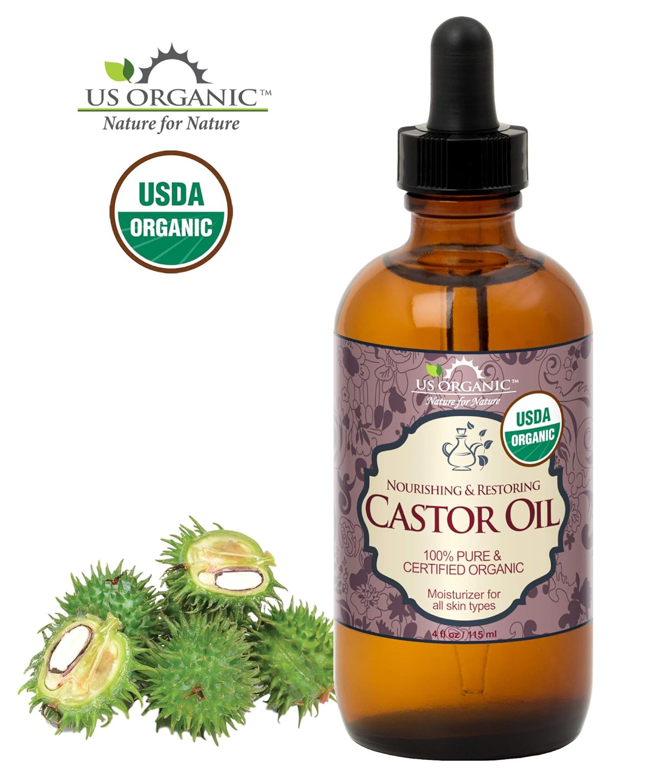 USDA Organic Sea Buckthorn Oil - 100% Pure Virgin, Anti-Aging Face & Hair Treatment, 1 oz