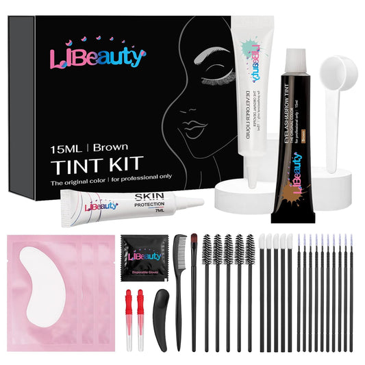 Voluminous Black Lash & Brow Coloring Kit | Complete Tools for Salon & Home Use