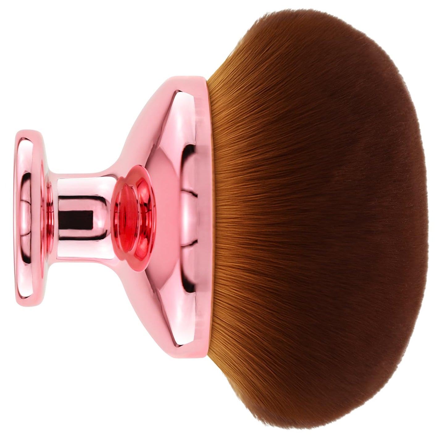 Extra Large Body Makeup Brush For Self Tanner, Leg Makeup &Bronzer Blend,90 mm Wide-headed Kabuki Brush Provides More Even &Pretty Application, Oval Face&Back Makeup Brush, Wet&Dry Use- Pink Rose Gold
