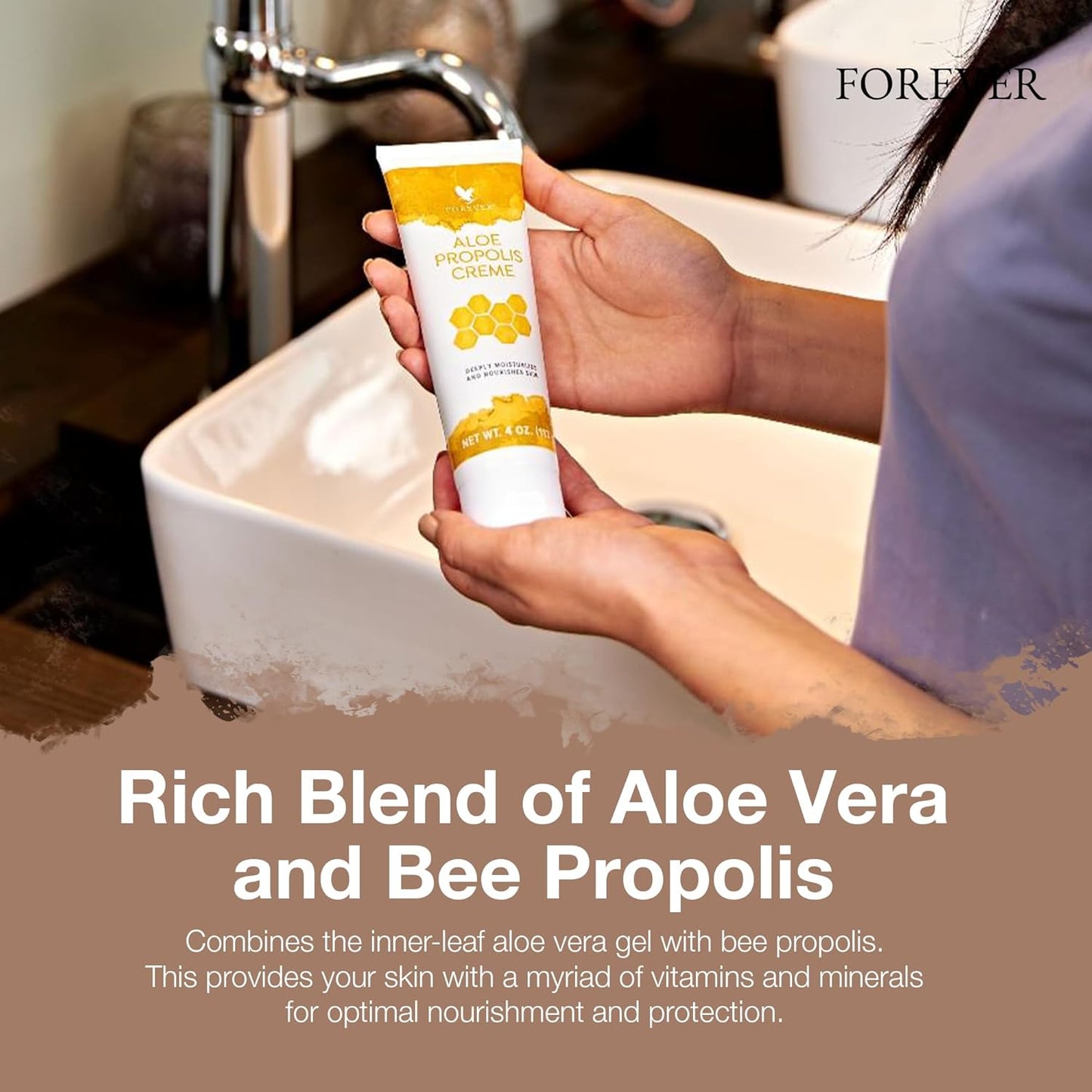 Aloe Propolis Cream - Moisturizing Skin Nourishment with Aloe Vera & Bee Propolis, 4 oz