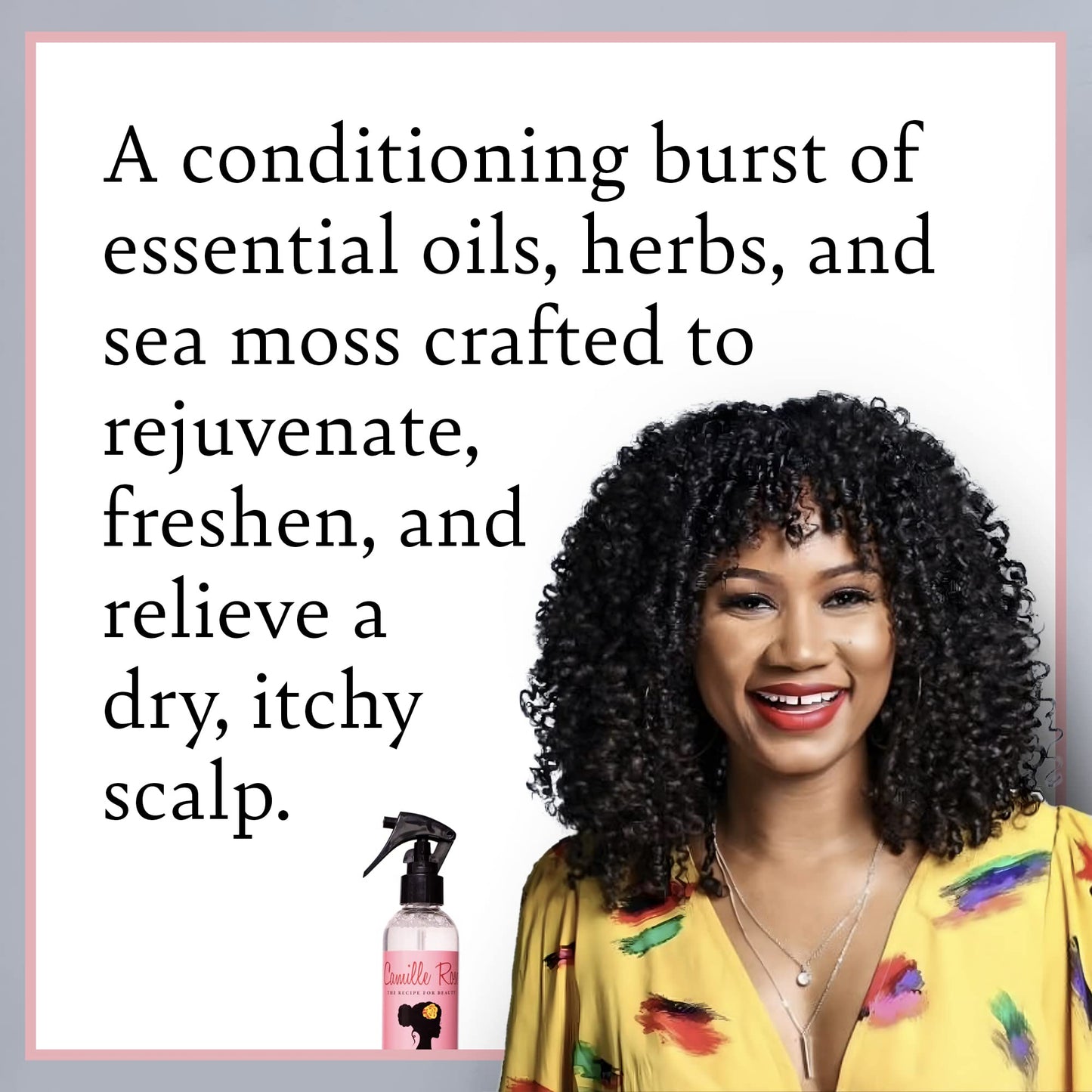 Camille Rose Mint Condition Braid and Scalp Spray, with Aloe Vera and Sea Moss to Hydrate, Reduce Breakage, and Nourish the Scalp, 8 fl oz