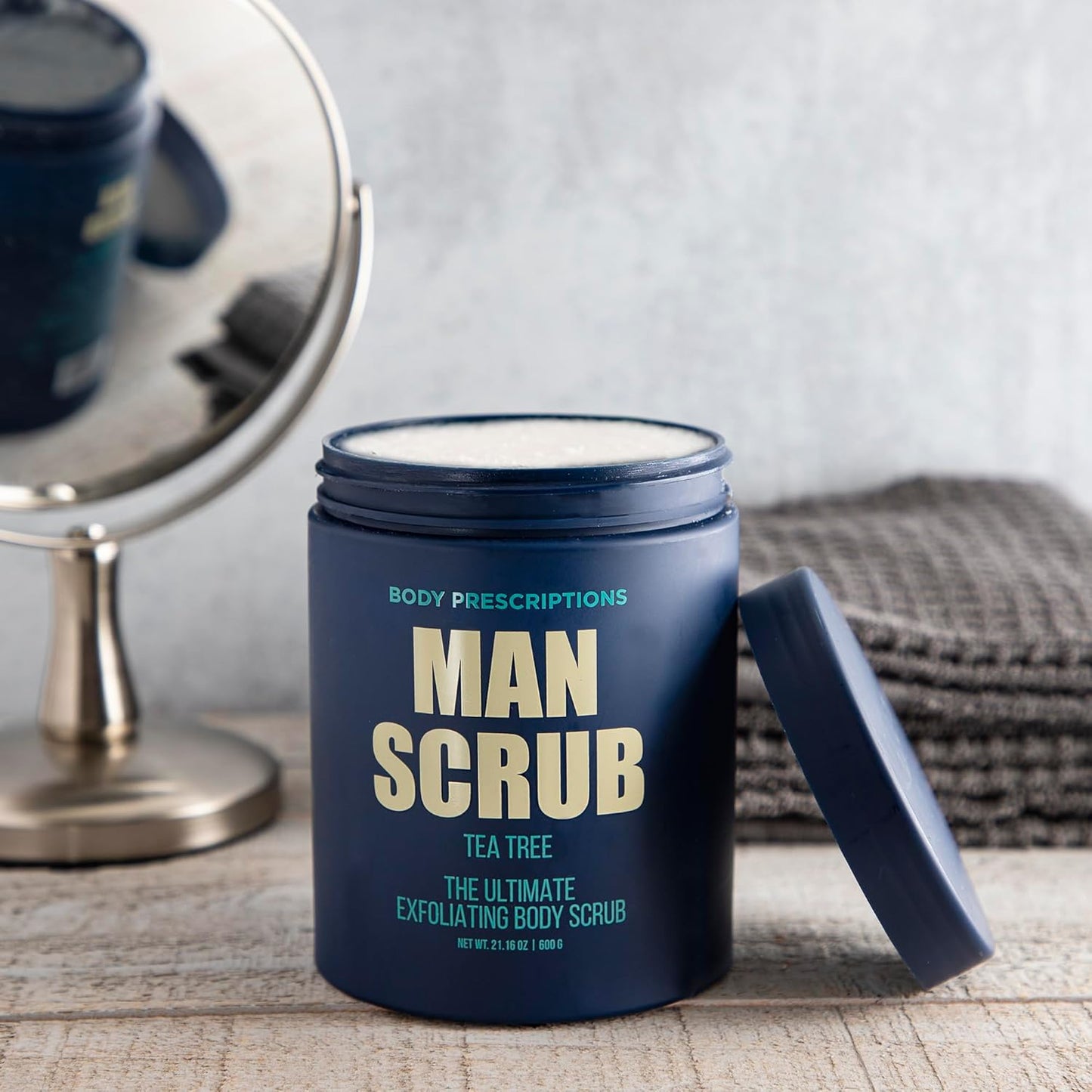 Men’s Charcoal Exfoliating Body Scrub – 21oz Cleansing Wash for All Skin Types